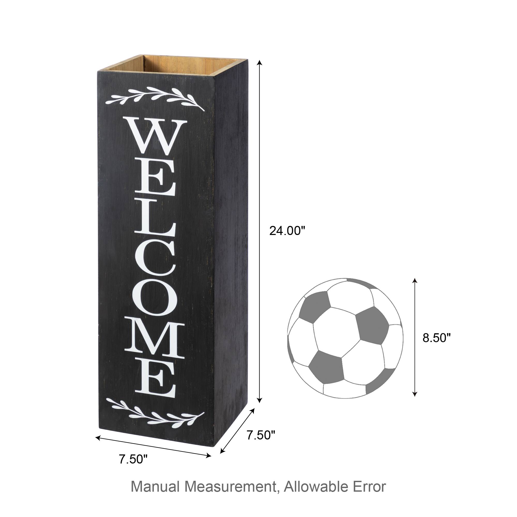 Glitzhome® 24" Double-Sided Solid Wood Black Boxed "WELCOME PORCH" Porch Sign
