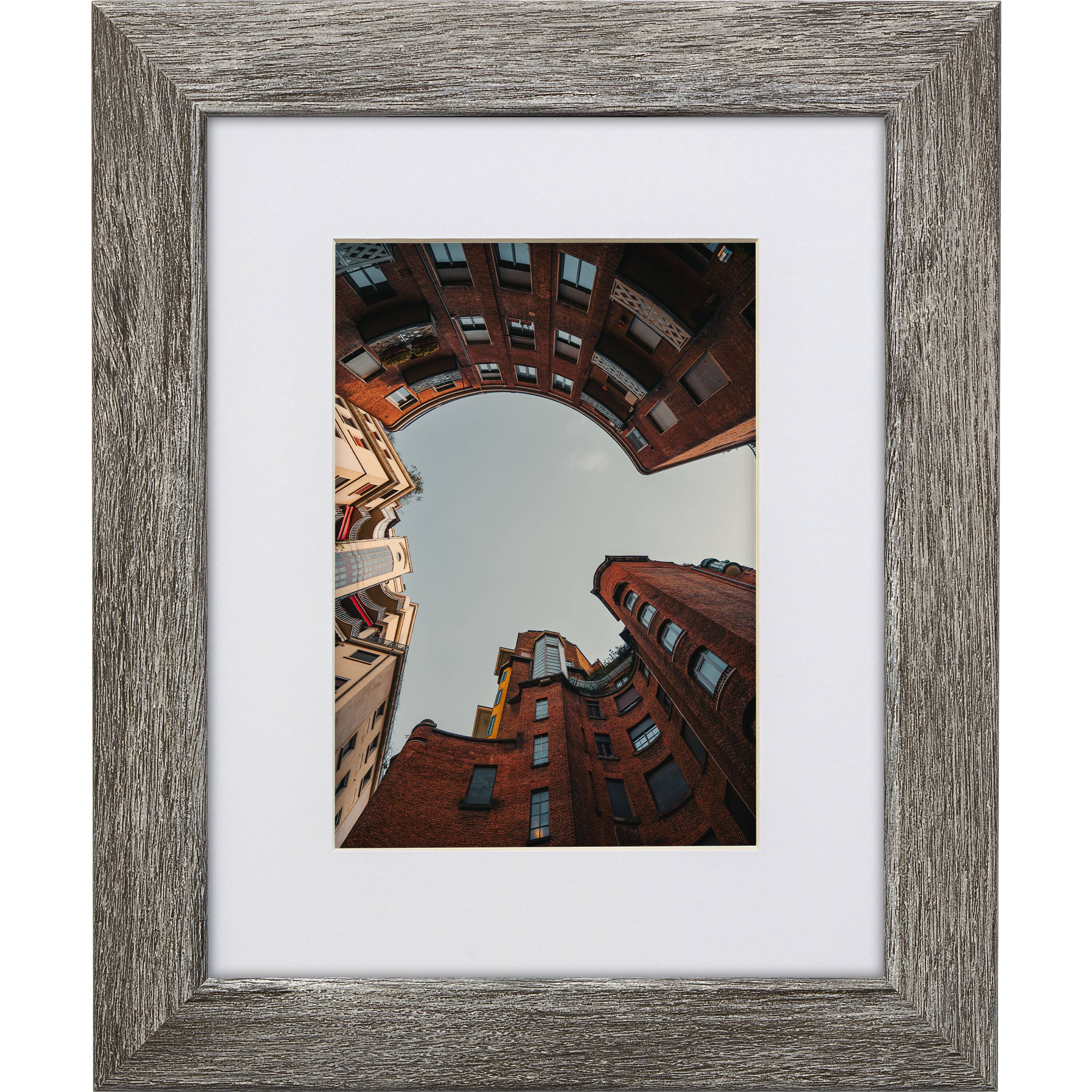 Craig Frames 4 Pack: Bauhaus 125 Barnwood Gray Picture Frame with Mat