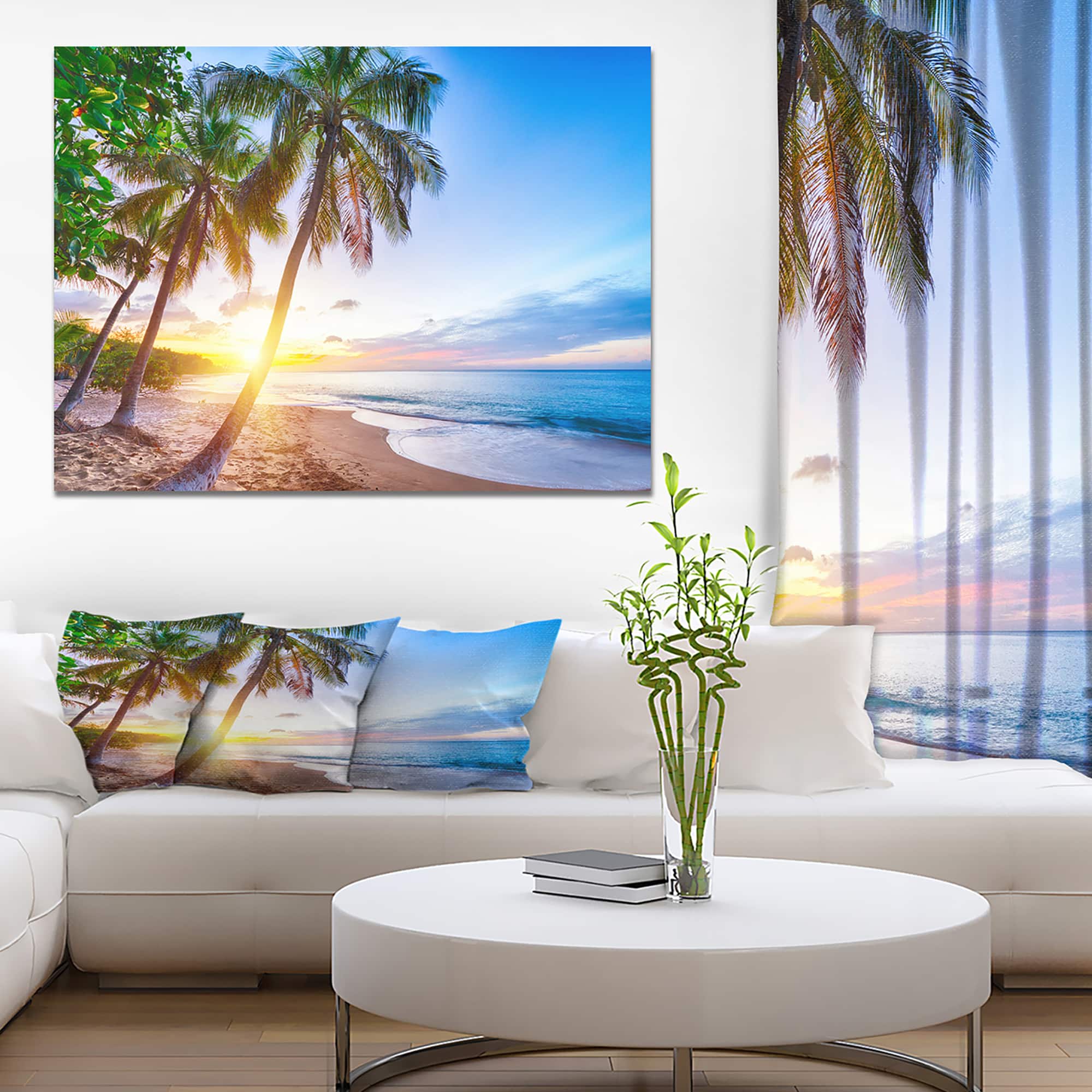 Designart - Pearl Beach in Guadeloupe - Sea & Shore Photographic on wrapped Canvas