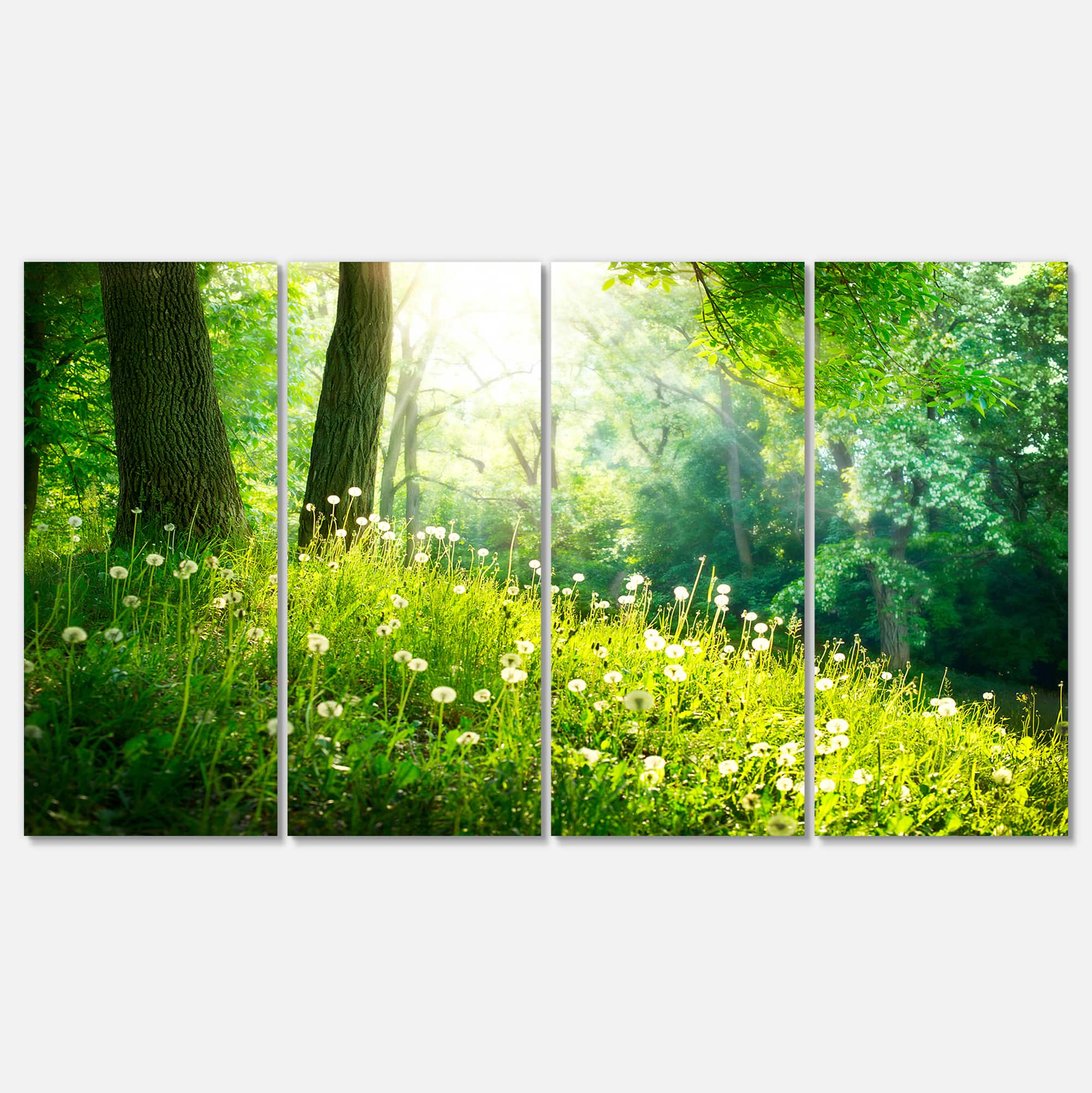 Designart - Beautiful Green Grass and Trees - Large Landscape Canvas Art Print