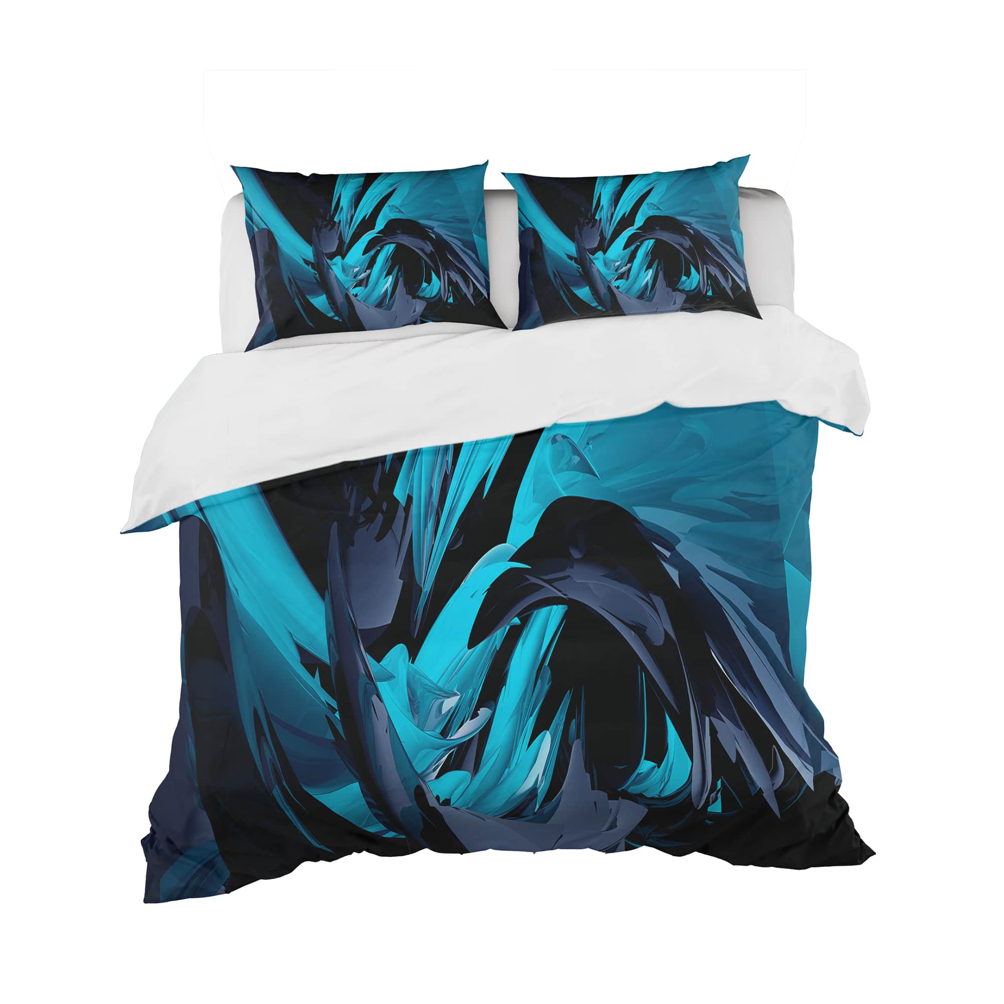 Designart &#x27;Cyan and Grey Mixer&#x27; Modern &#x26; Contemporary Bedding Set - Duvet Cover &#x26; Shams