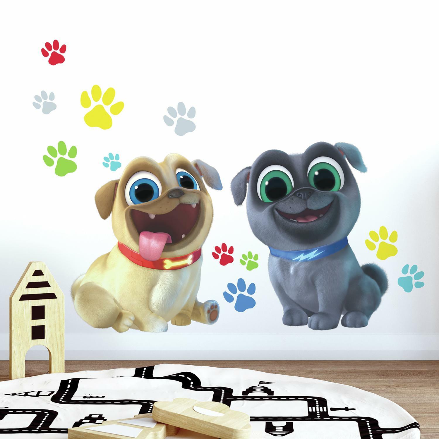 RoomMates Adesivi Murali Puppy Dog Pals: 13 Pezzi Stacca E Attacca Per Pareti Lisce, Rimovibili E Riutilizzabili
