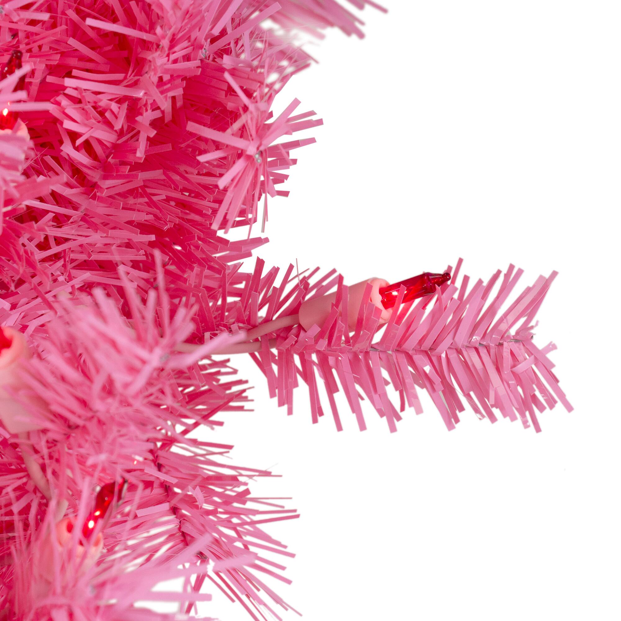 3ft. Pre-Lit Pink Spruce Christmas Wreath, Pink Lights