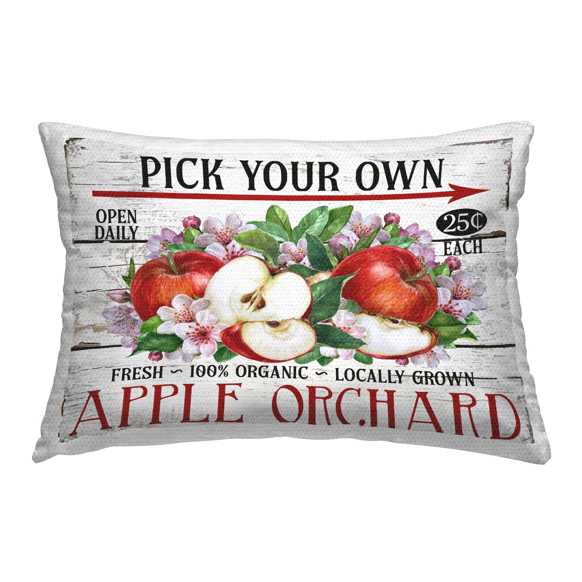 Stupell Industries Pick Your Own Apples Outdoor Printed Pillow