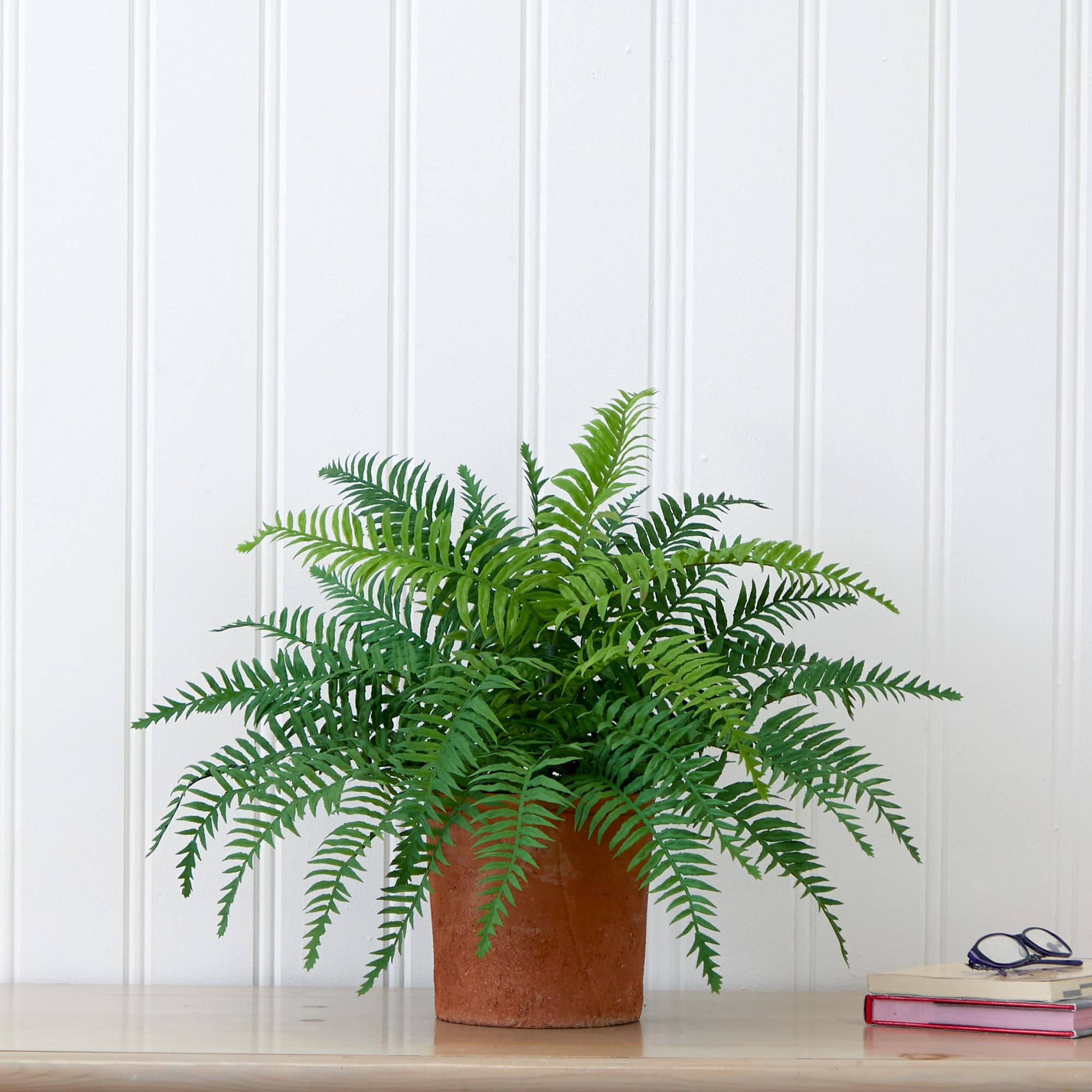 22&#x22; Artificial Fern Plant in Decorative Planter