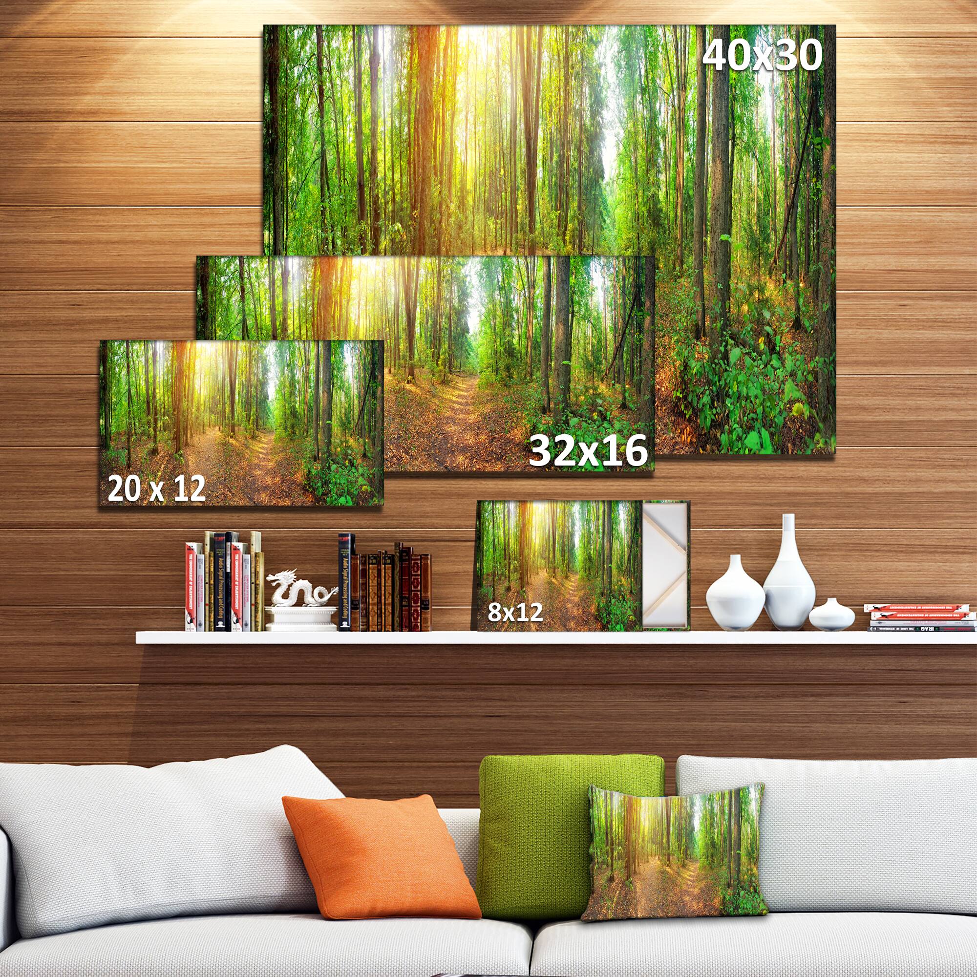 Designart - Dense Forest Panorama - Landscape Canvas Art Print