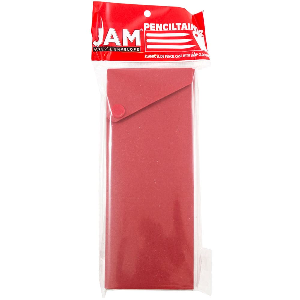 JAM Paper Sliding Pencil Case with Button Snap, 6ct.