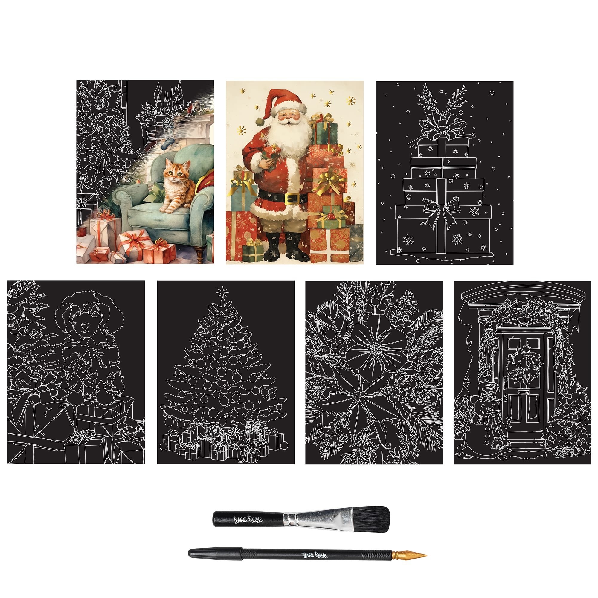 Brea Reese&#x2122; 6&#x22; x 8&#x22; Classic Christmas Scratch Art Paper Pad