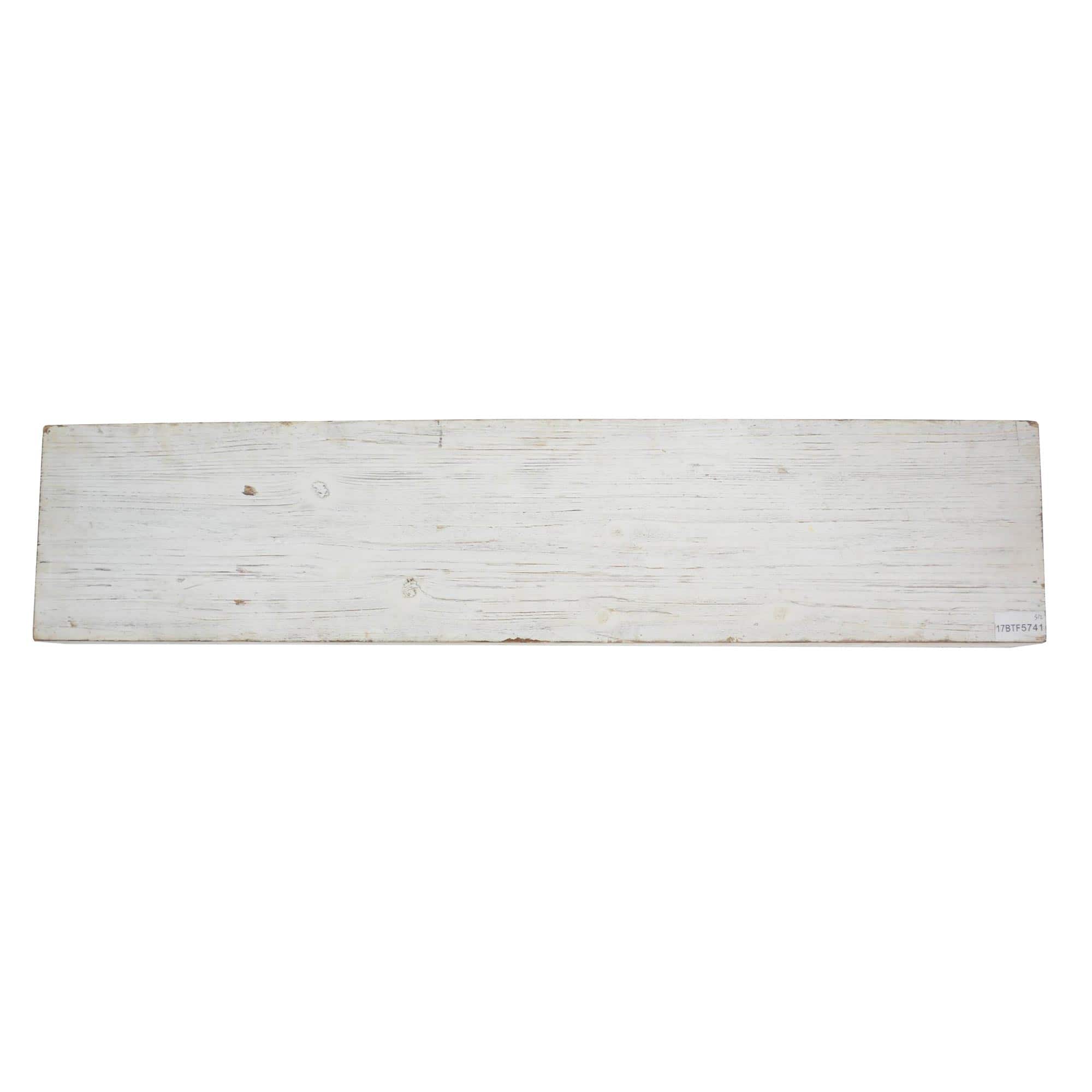 Large Whitewashed Wood Floating Wall Shelf