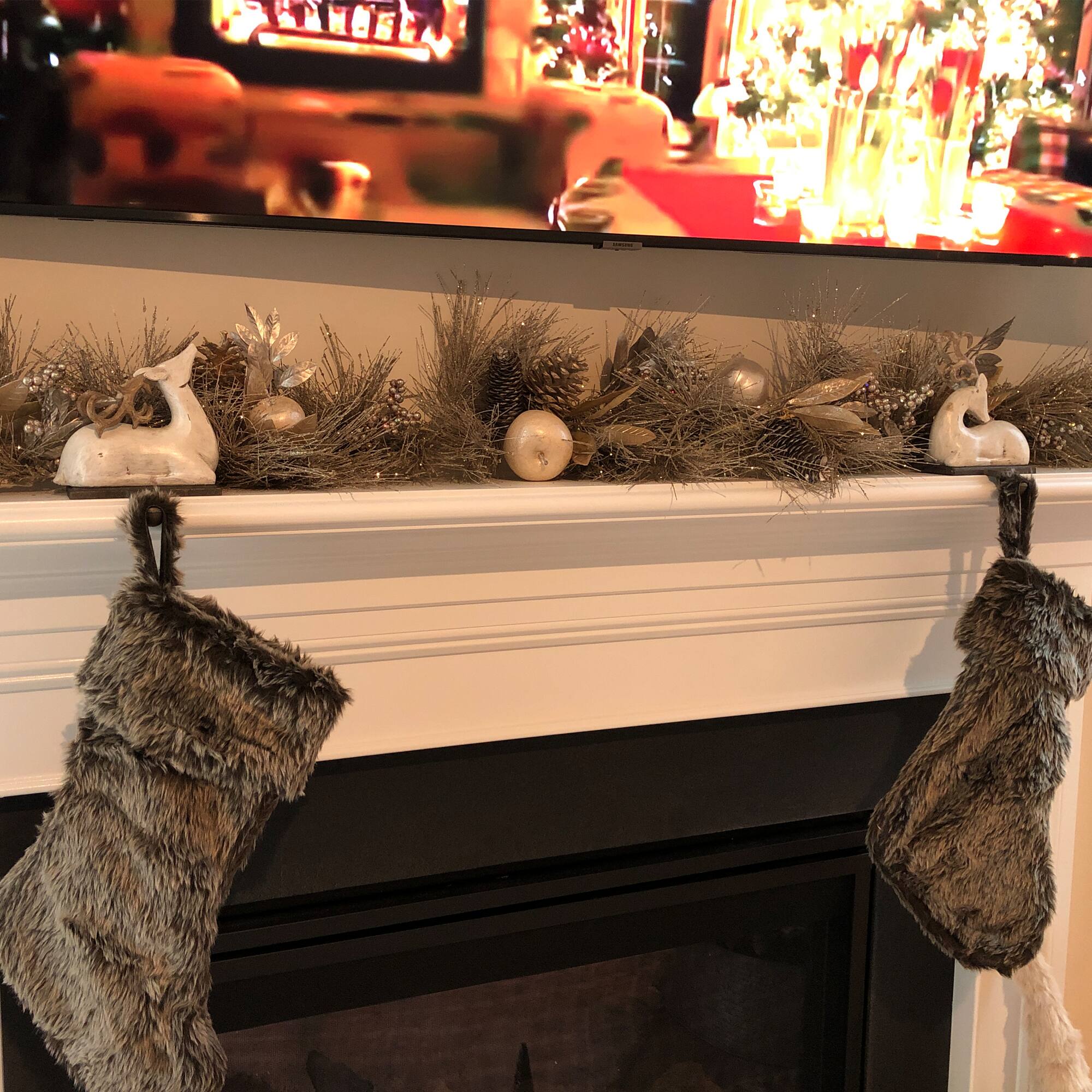 Glitter Pomegranate Apples &#x26; Pine Cones Garland, Unlit