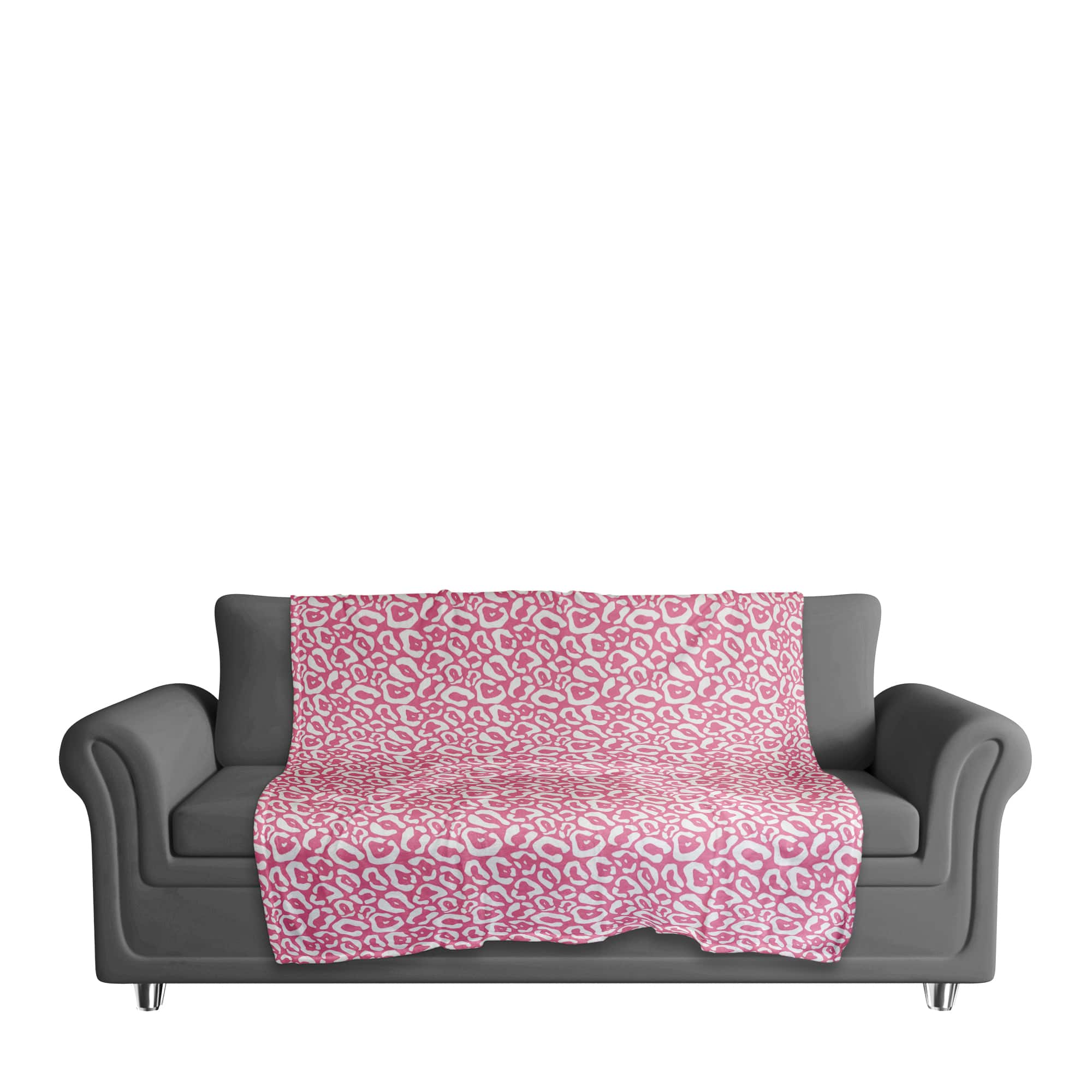 Pink &#x26; Cream Cheetah Fleece Throw Blanket