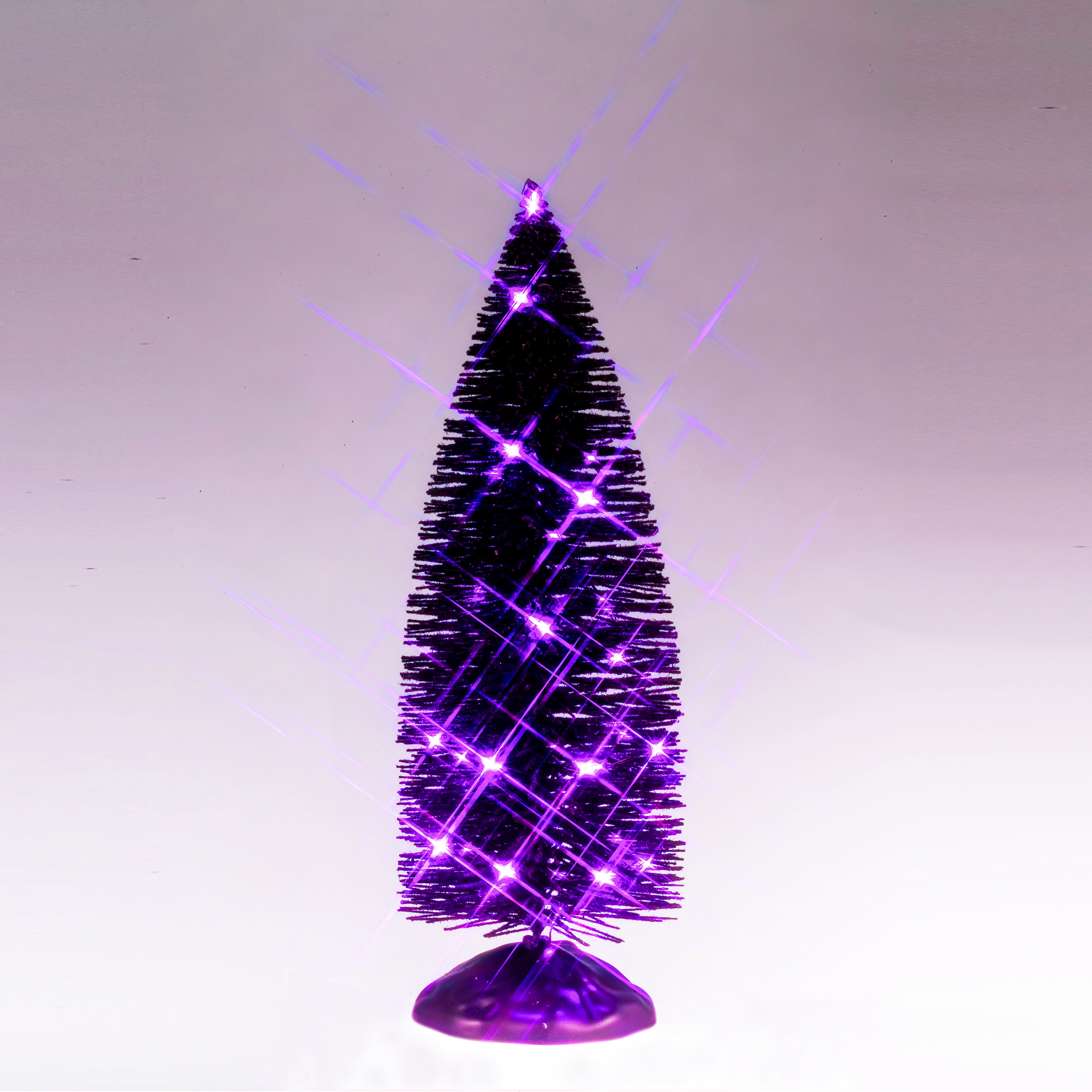 Lemax&#xAE; Spooky Town&#xAE; Black Bristle Tree with Purple Lights