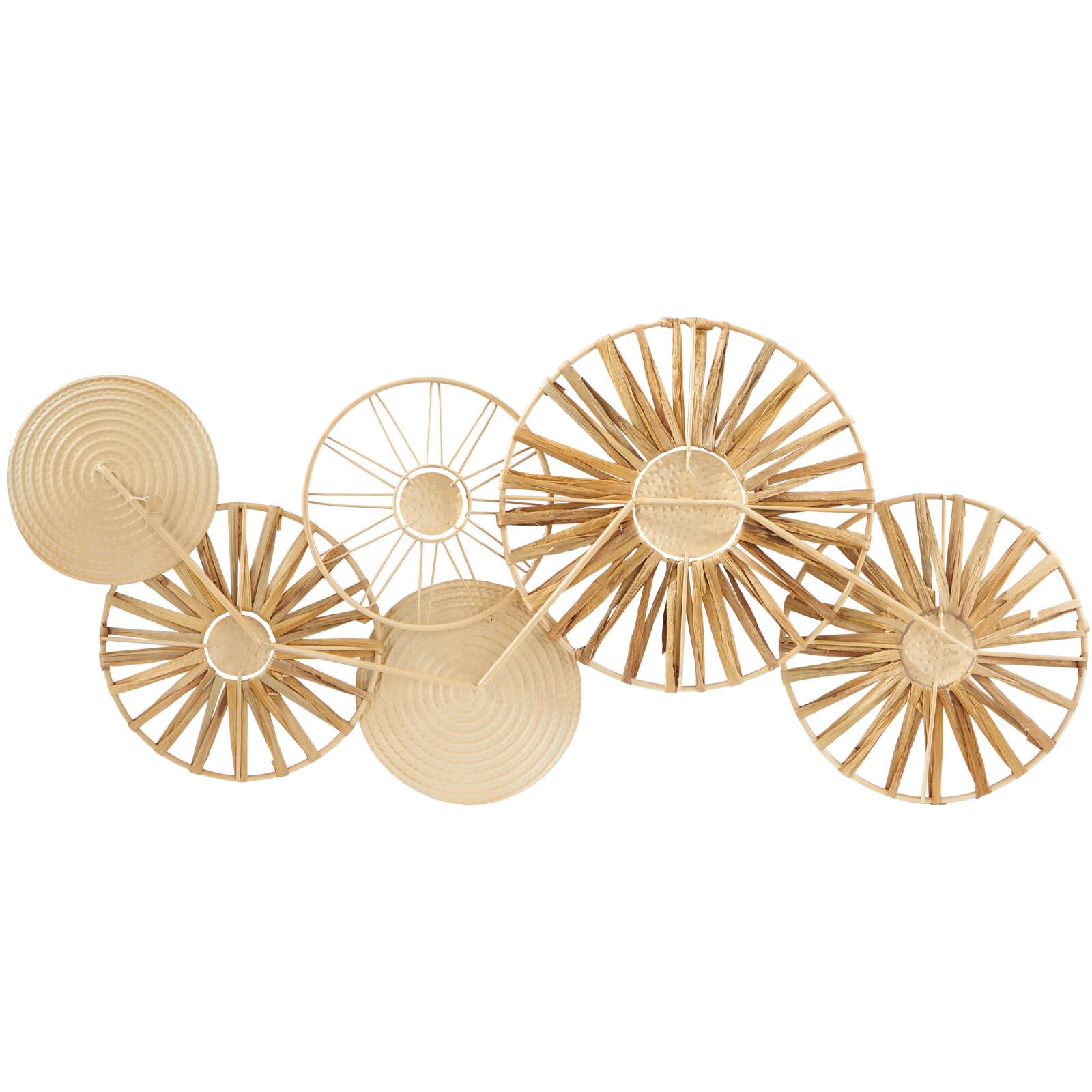 Brown Metal Plate Wall Decor with Textured Pattern 43" x 2" x 19"