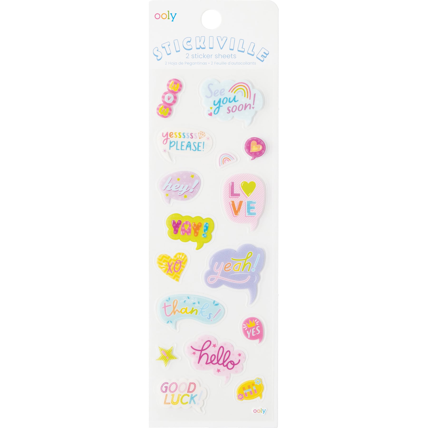 Ooly Stickiville Clear Cute Thoughts Skinny Sticker Sheet, 2ct. | Michaels