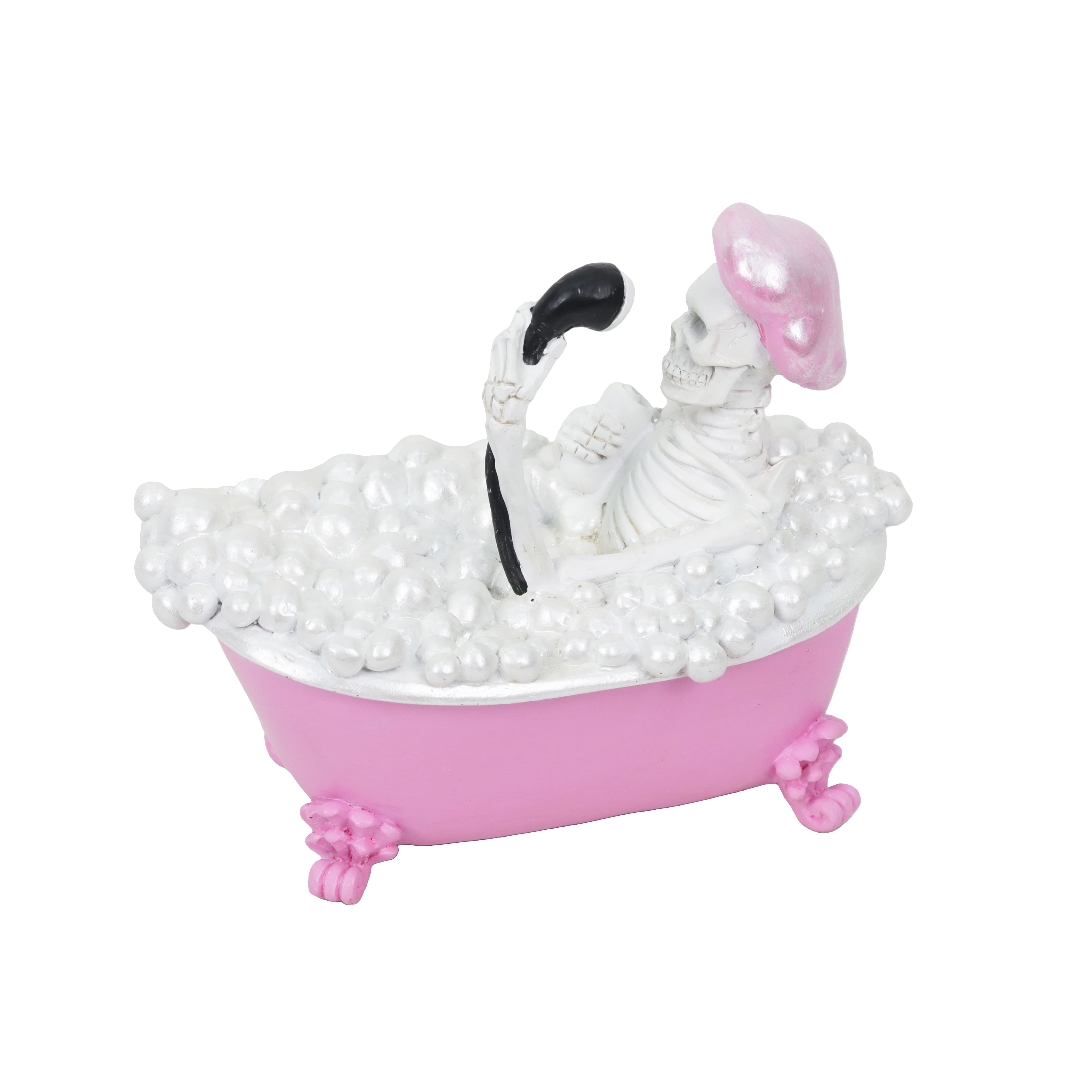 7.75&#x22; Pink &#x26; White Bathing Skeleton Tabletop D&#xE9;cor by Ashland&#xAE;