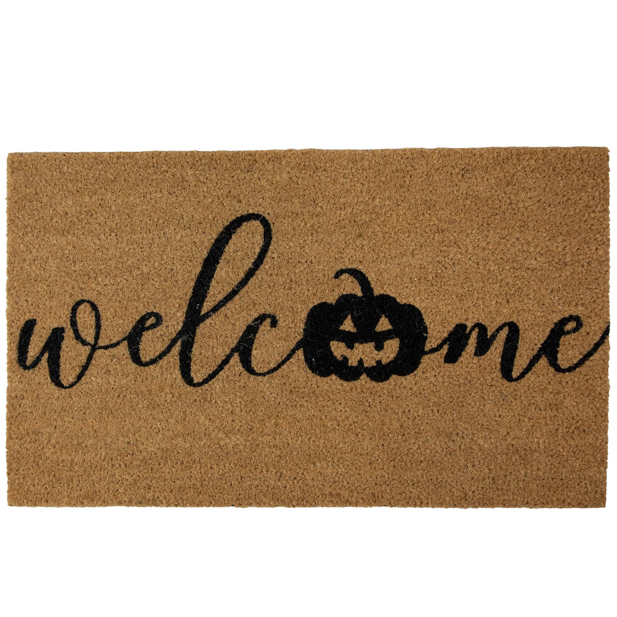Natural Coir Pumpkin Welcome Halloween Doormat