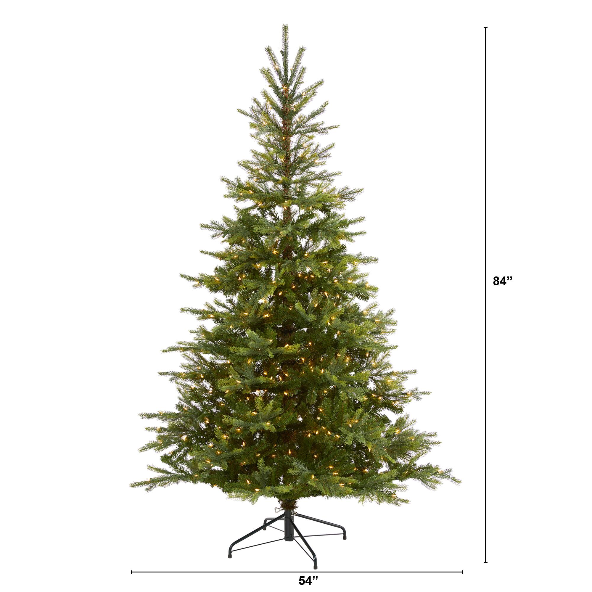7ft. Pre-Lit North Carolina Spruce Artificial Christmas Tree, Clear LED Lights