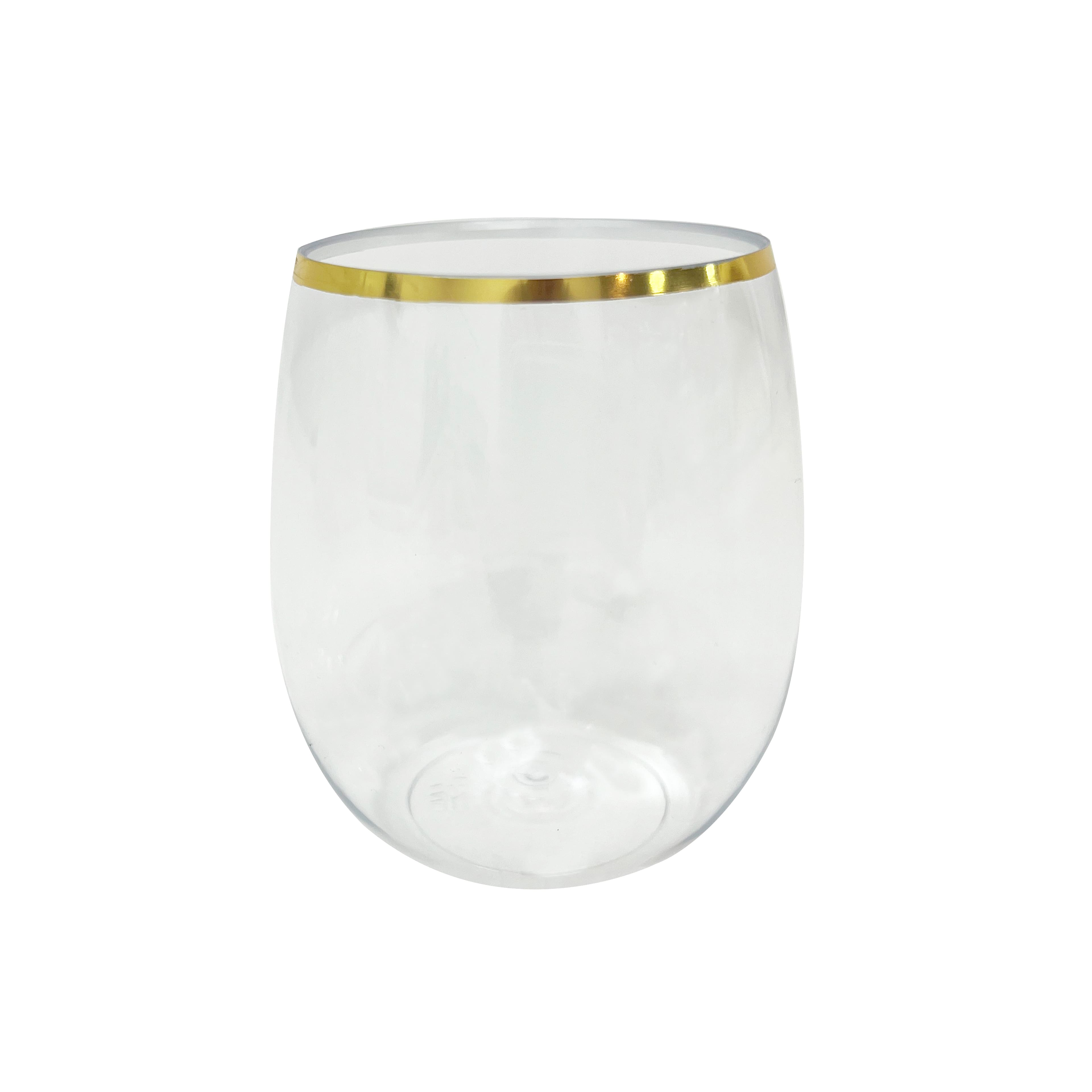 6 Packs: 8 ct. (48 total) Gold Rim Stemless Wine Glasses by Celebrate It™
