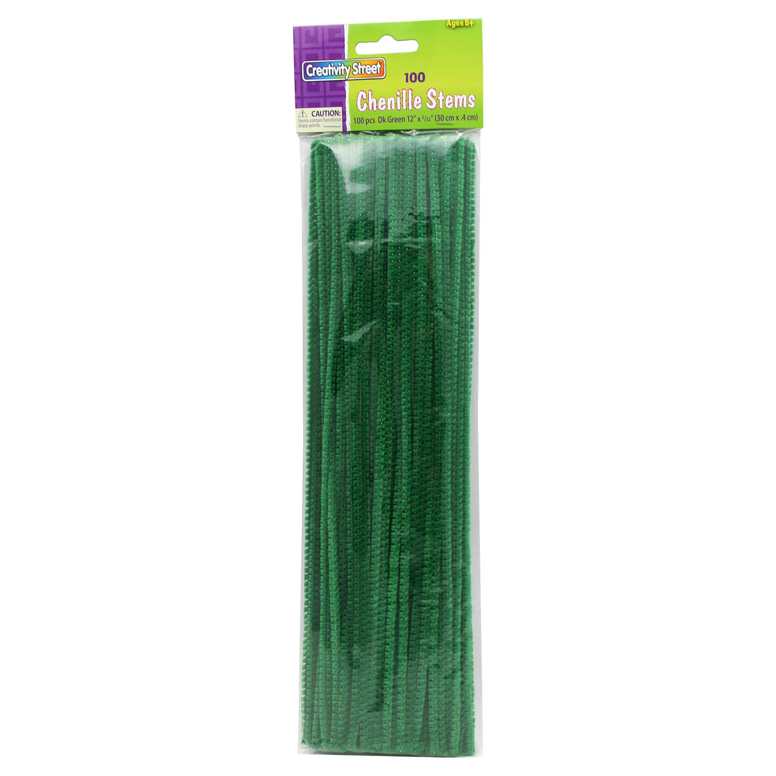 6 Packs: 12 Packs 100 ct. (7,200 total) 12" Green Chenille Pipe Cleaners