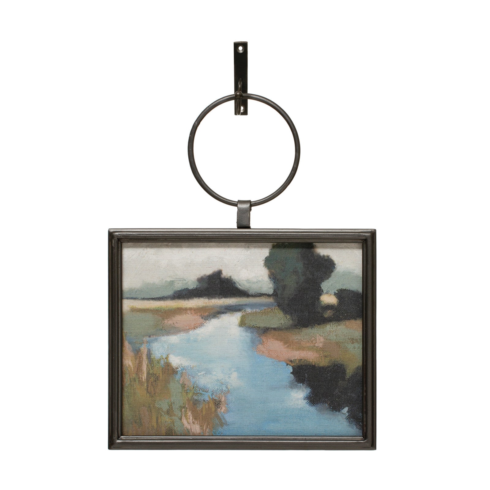 Hello Honey® Modern Metal Framed Landscape Wall Art With Hanging Bracket