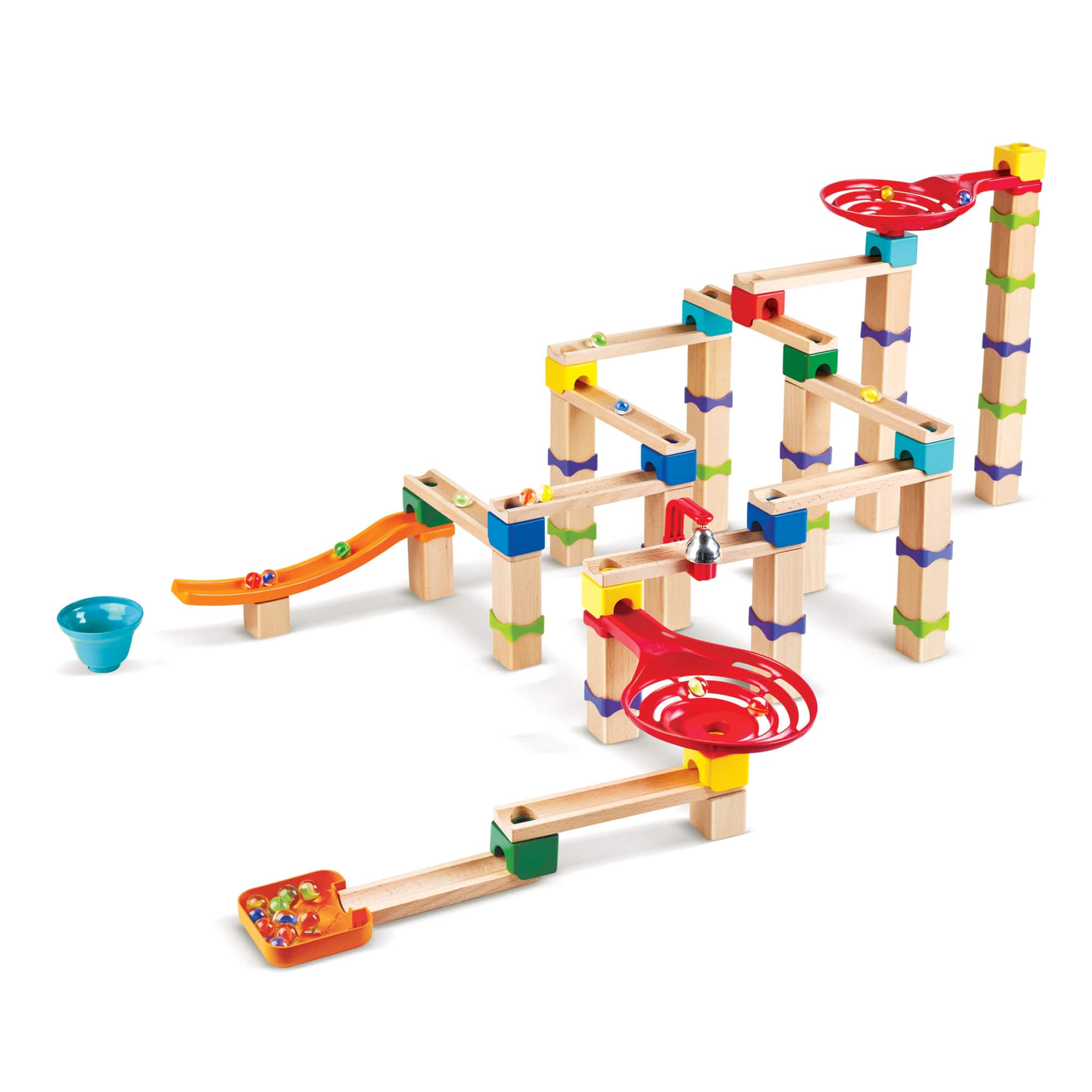 Hape Marble Run Tricks n&#x27; Twists DIY Wood Building Racetrack Set