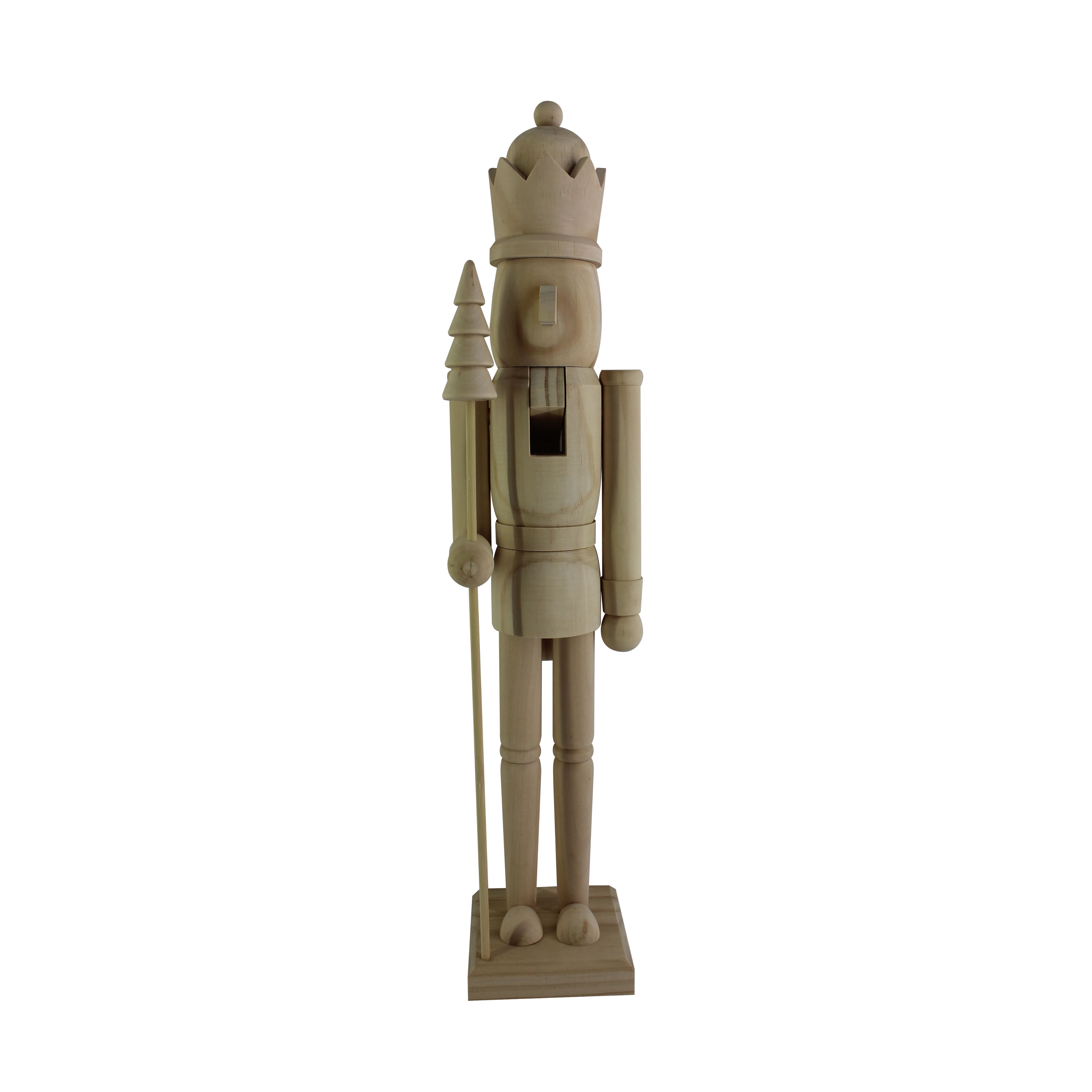 24&#x22; King with Tree DIY Pinewood Nutcracker by Make Market&#xAE;