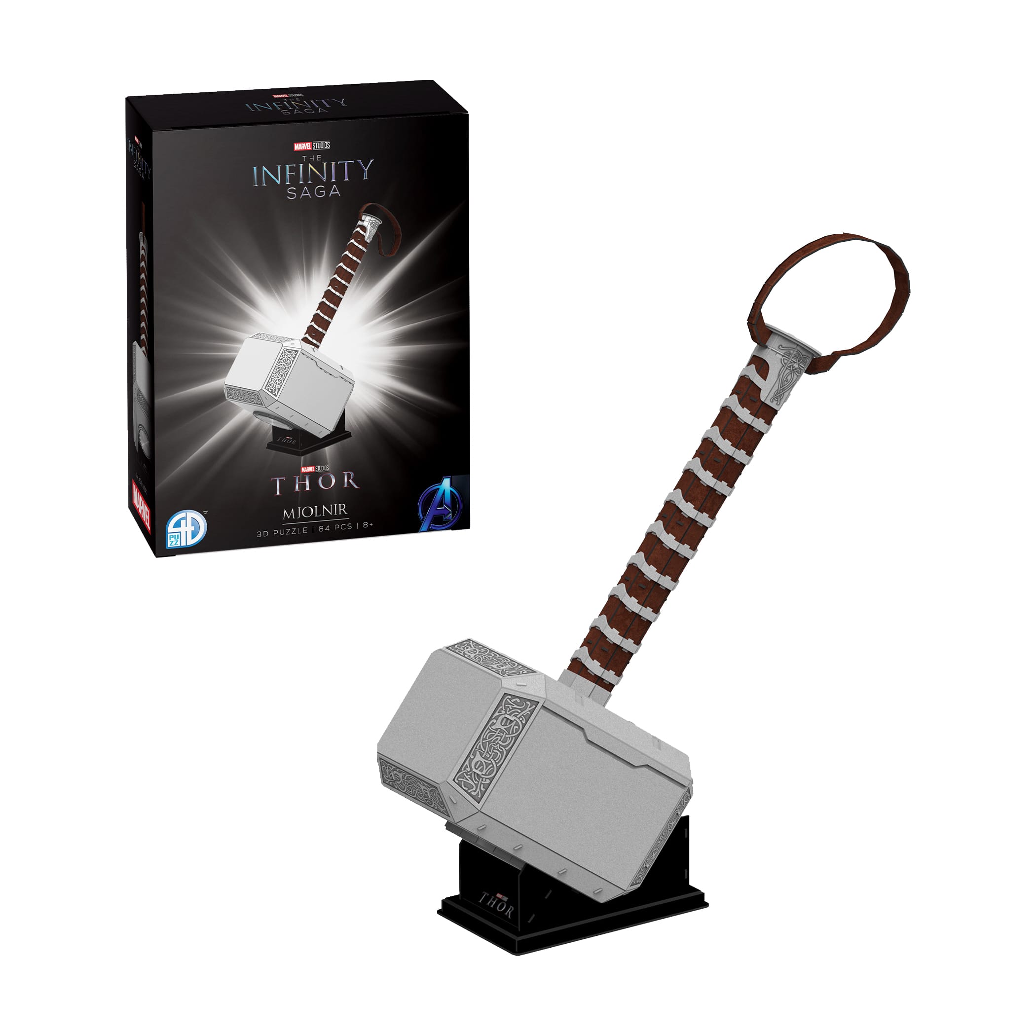 Marvel The Infinity Saga - Mjolnir - Thor&#x27;s Hammer 3D Puzzle: 84 Pcs