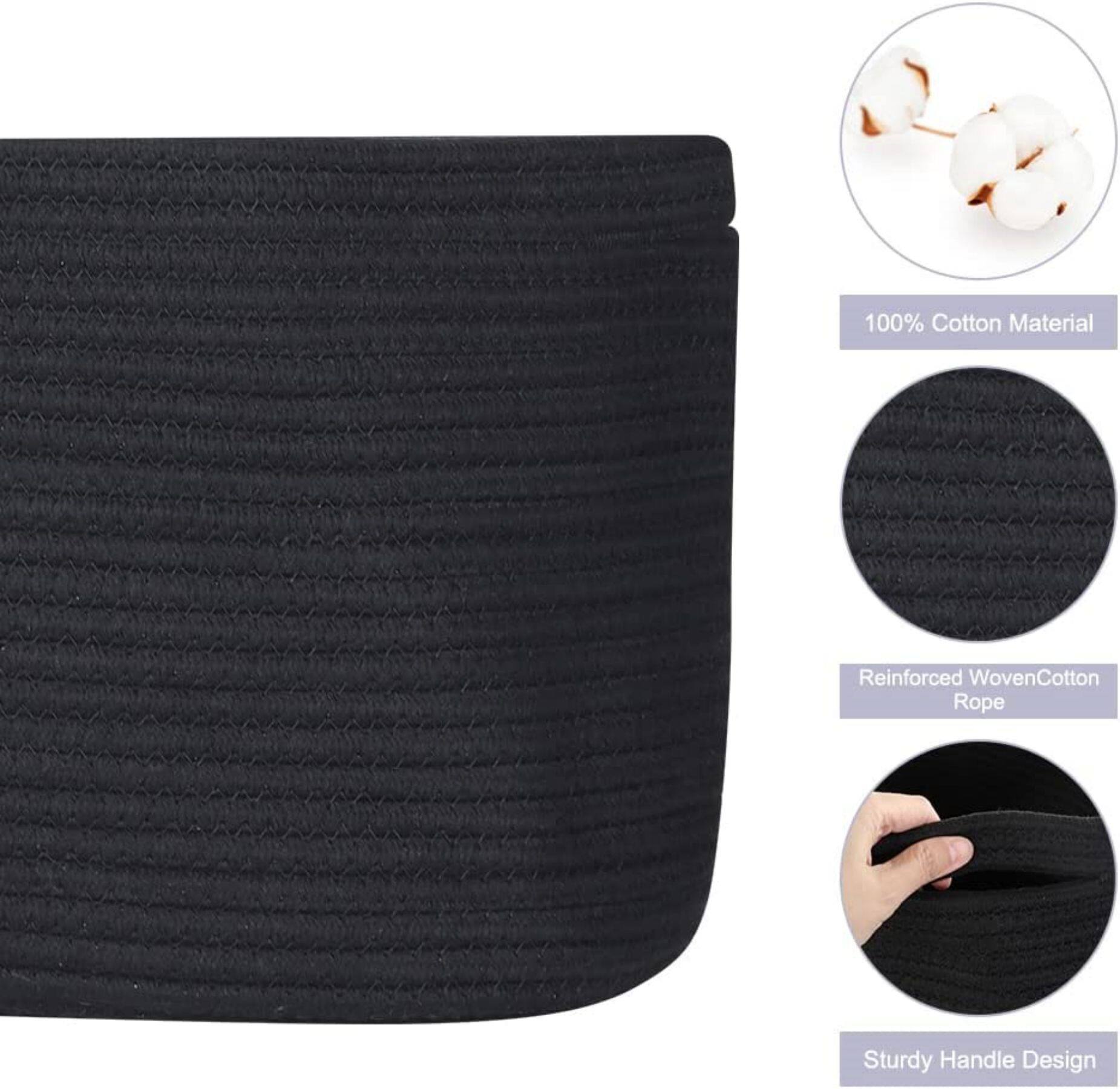 NEX™ Black Cotton Rope Storage Baskets, 3ct.