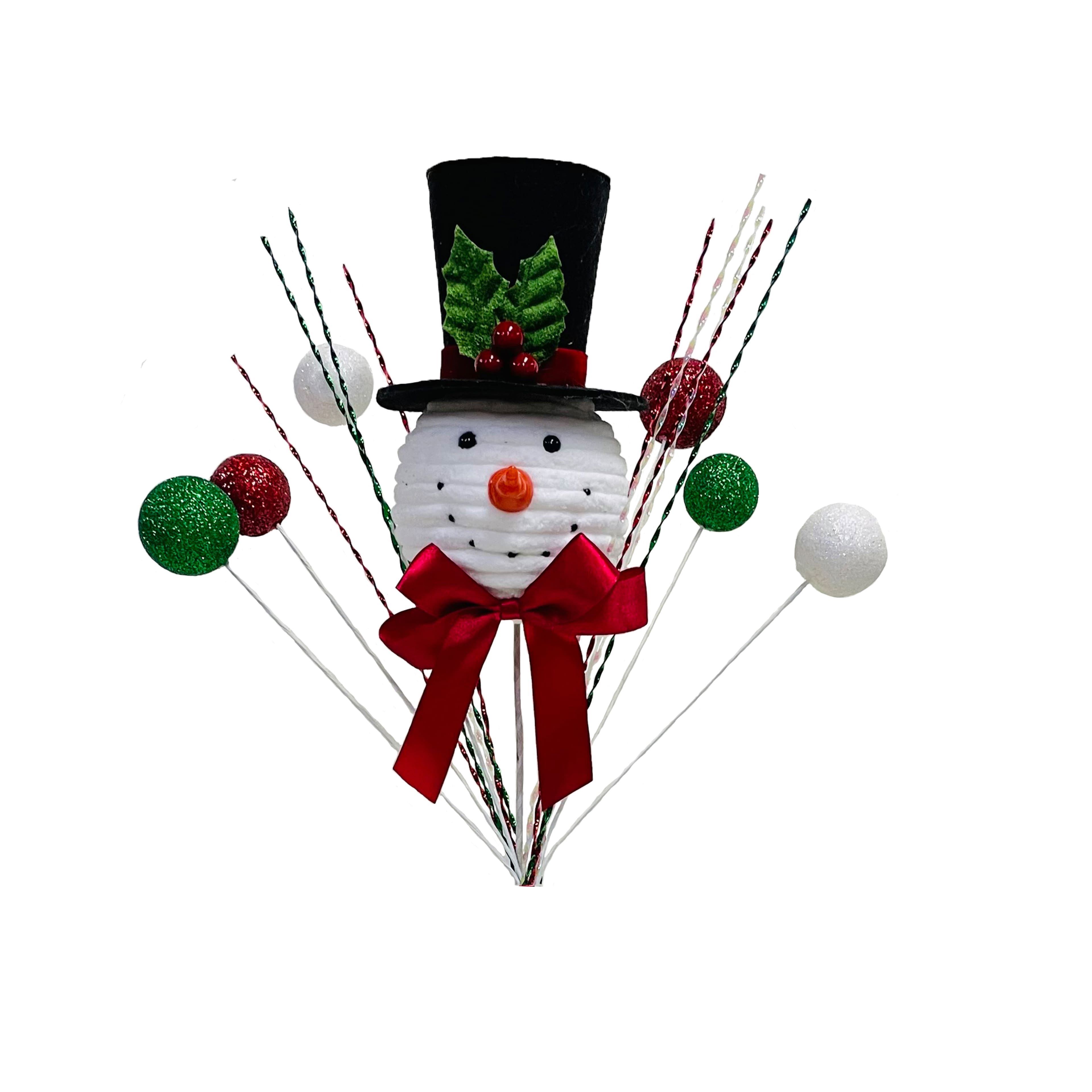 28&#x22; Snowman with Glitter Balls Stem by Ashland&#xAE;