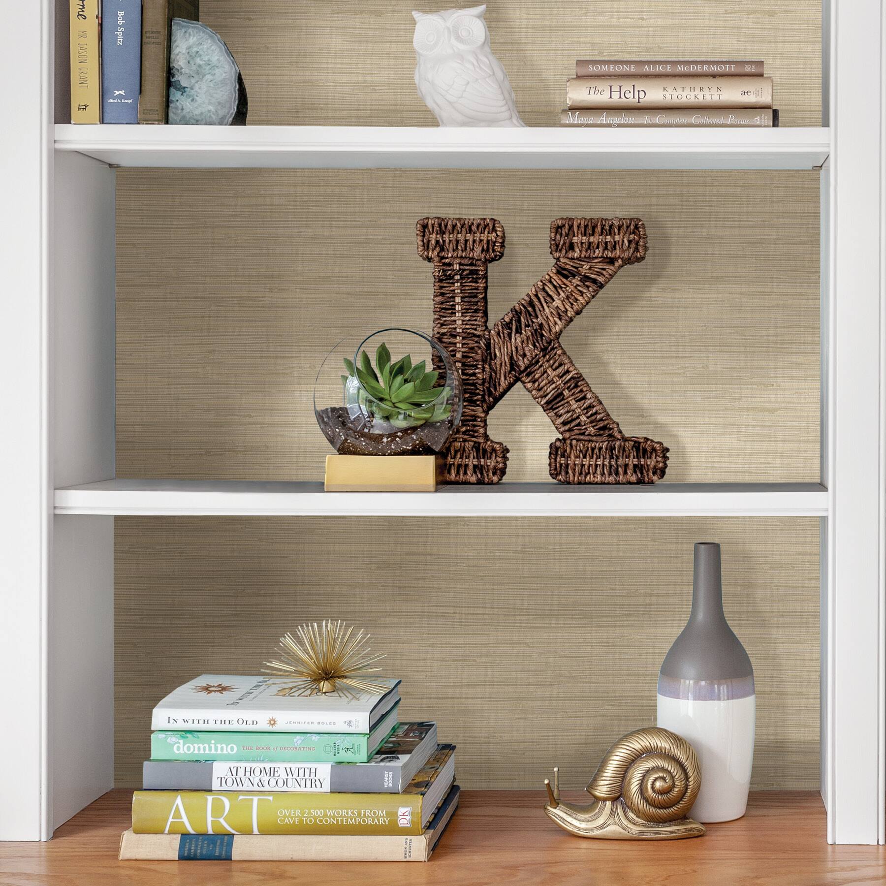 NuWallpaper Cream Tibetan Grasscloth Peel & Stick Wallpaper