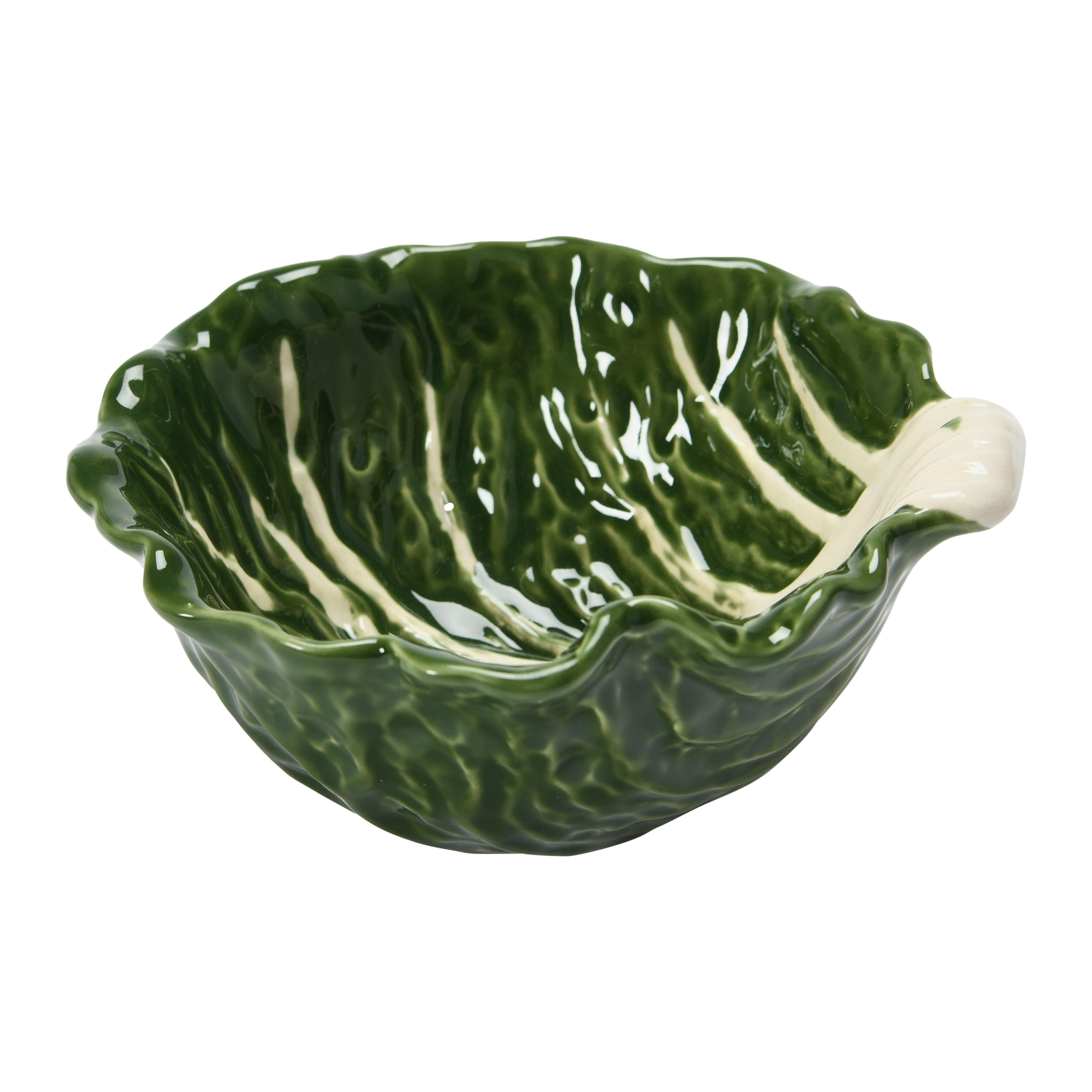 Hello Honey® Green Hand-Painted Cabbage Shaped Stoneware Bowls, 4ct.