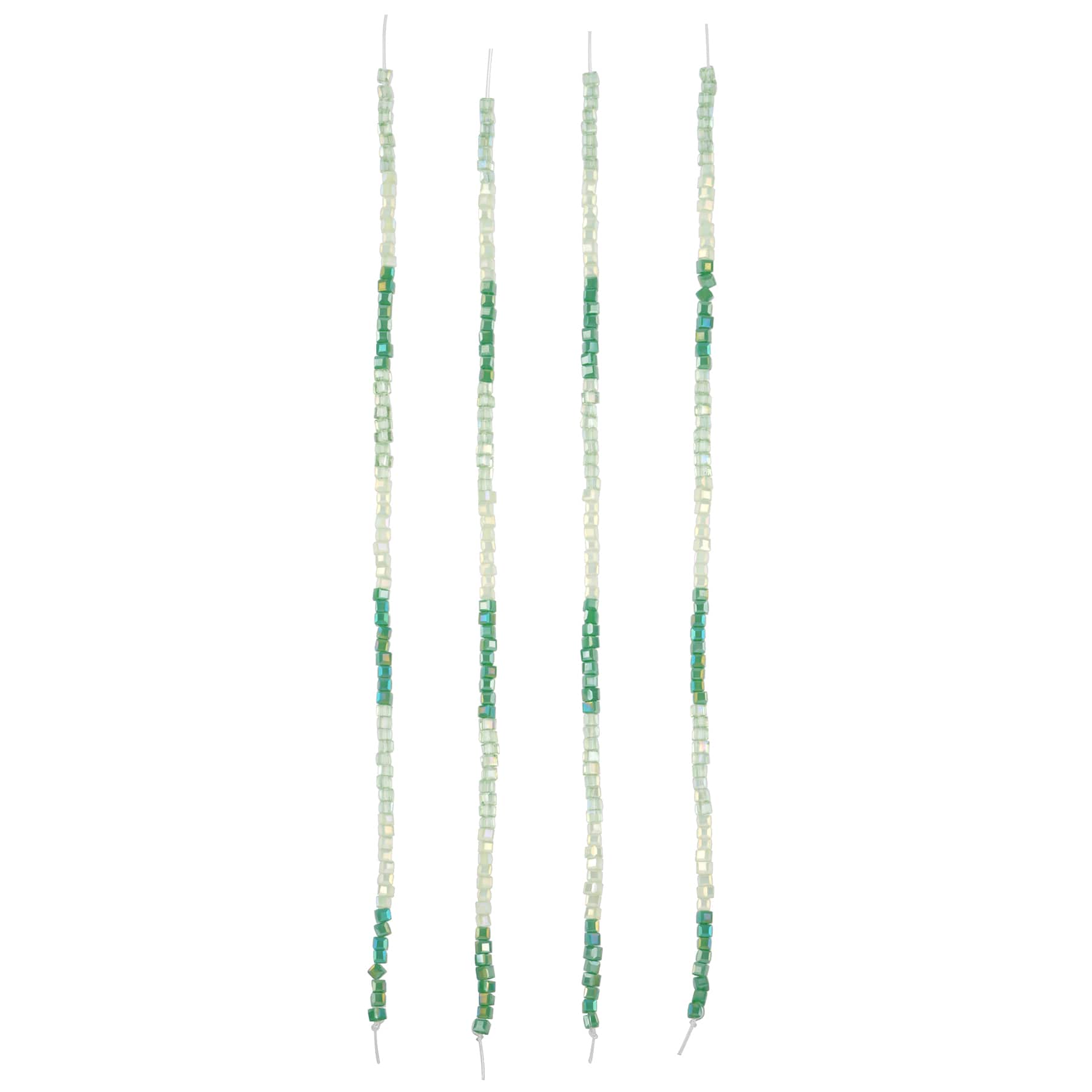 12 Pack: Green Ombre Faceted Glass Cube Beads, 2mm by Bead Landing™