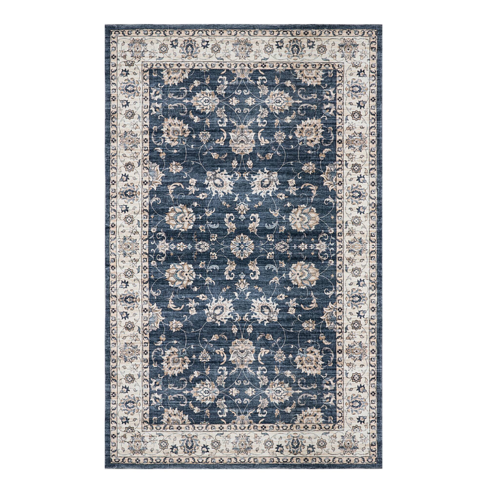 Glitzhome® Blue & Ivory Oriental Area Rug