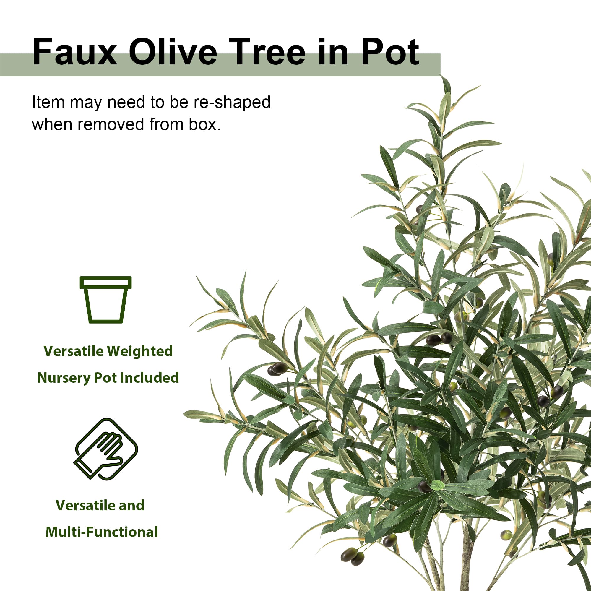 Glitzhome&#xAE; 4ft. Faux Olive Tree in Pot