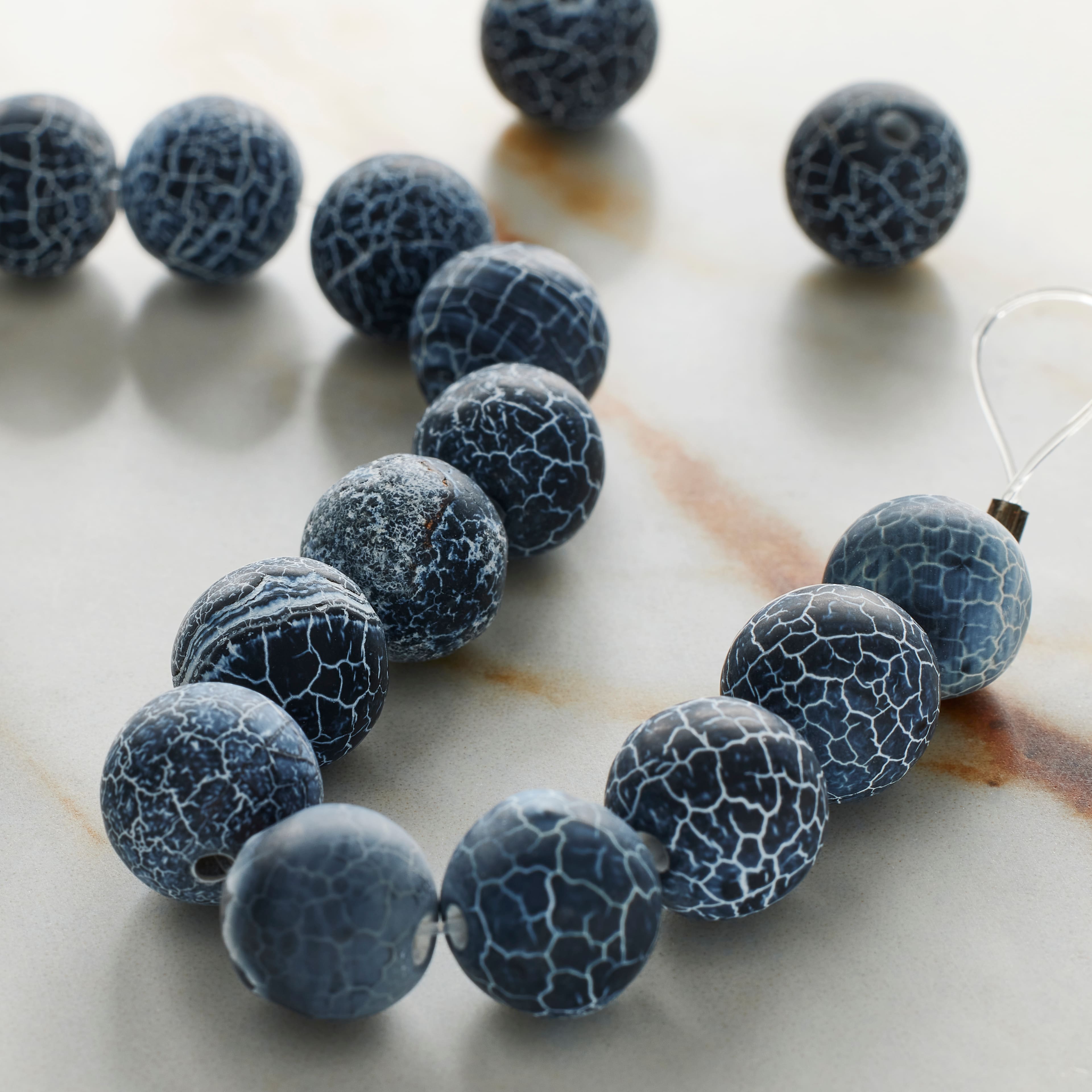 Gray Crackle Agate Round Beads, 10mm by Bead Landing&#x2122;