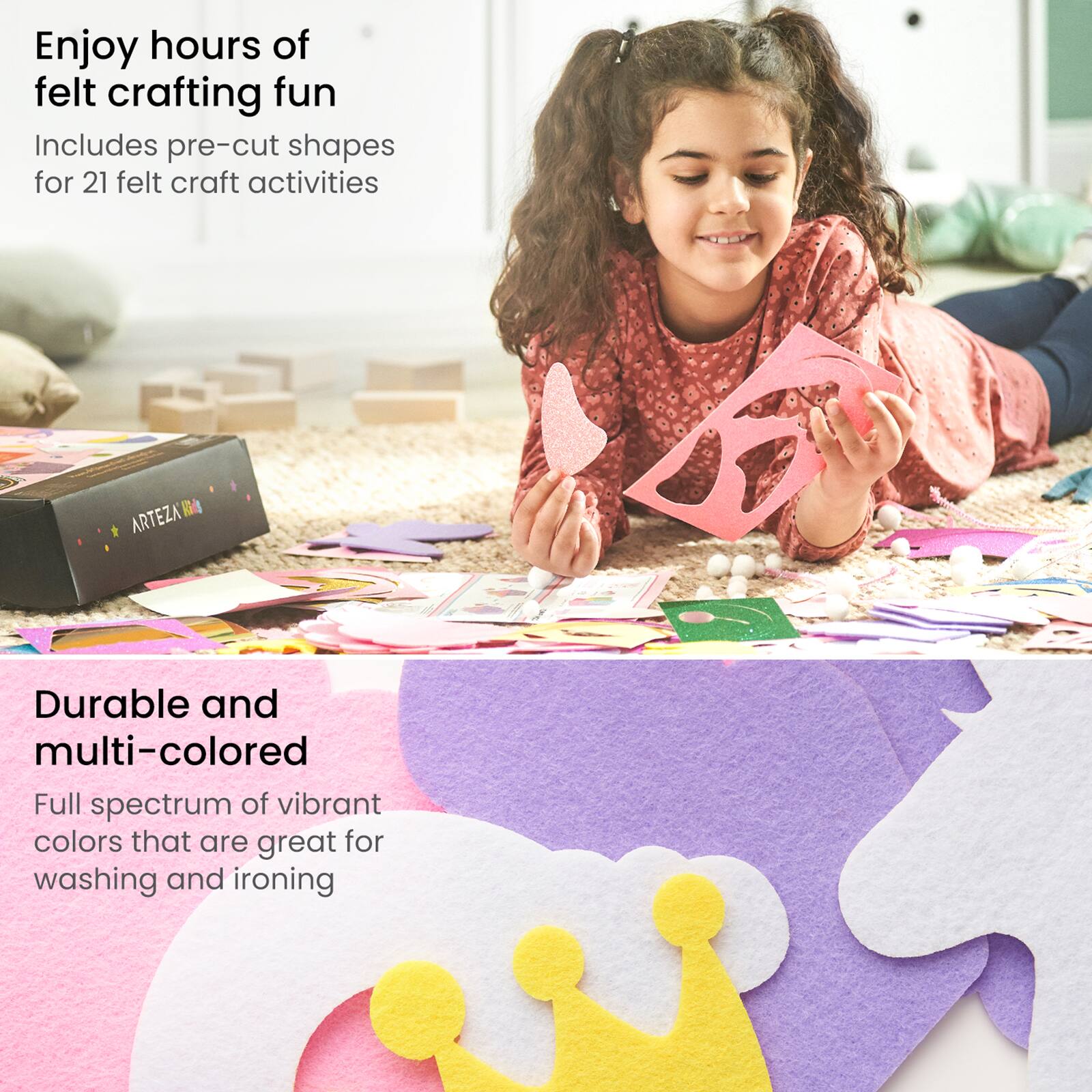 Arteza&#xAE; Kids Felt Craft Kit, Glitter &#x26; Glitz