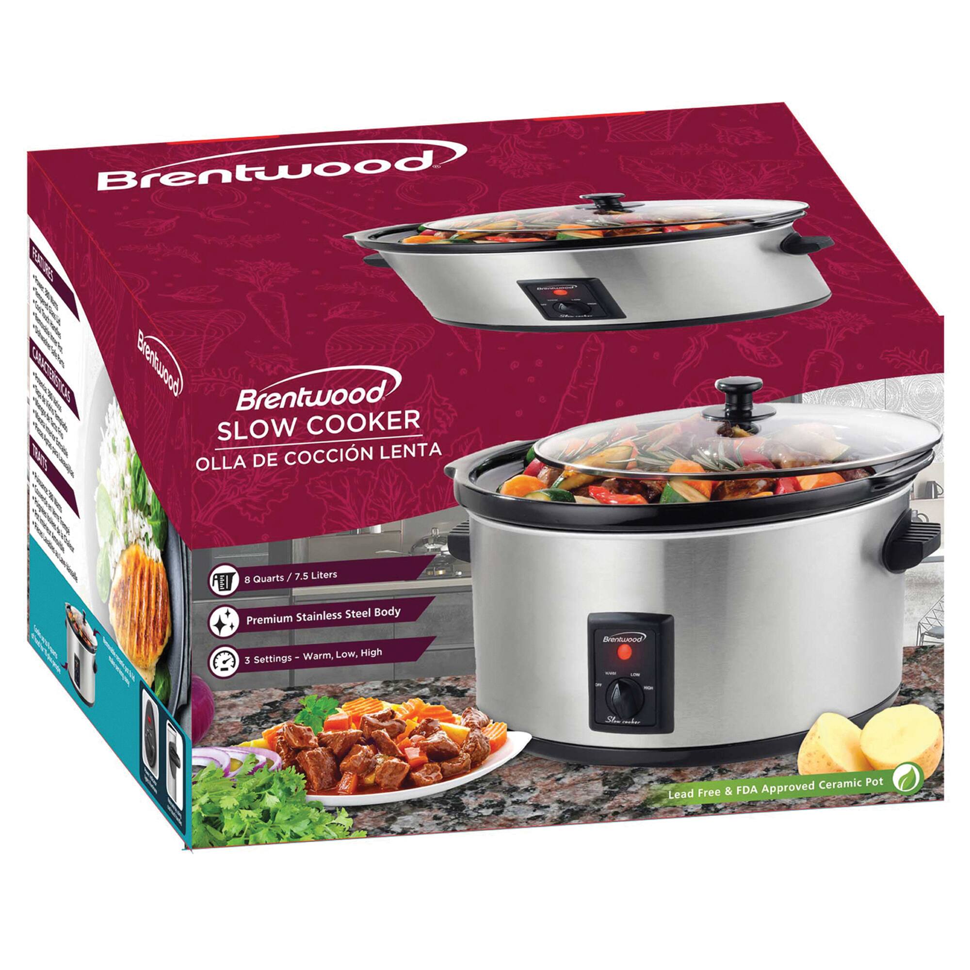 Brentwood 8qt. Stainless Steel Slow Cooker