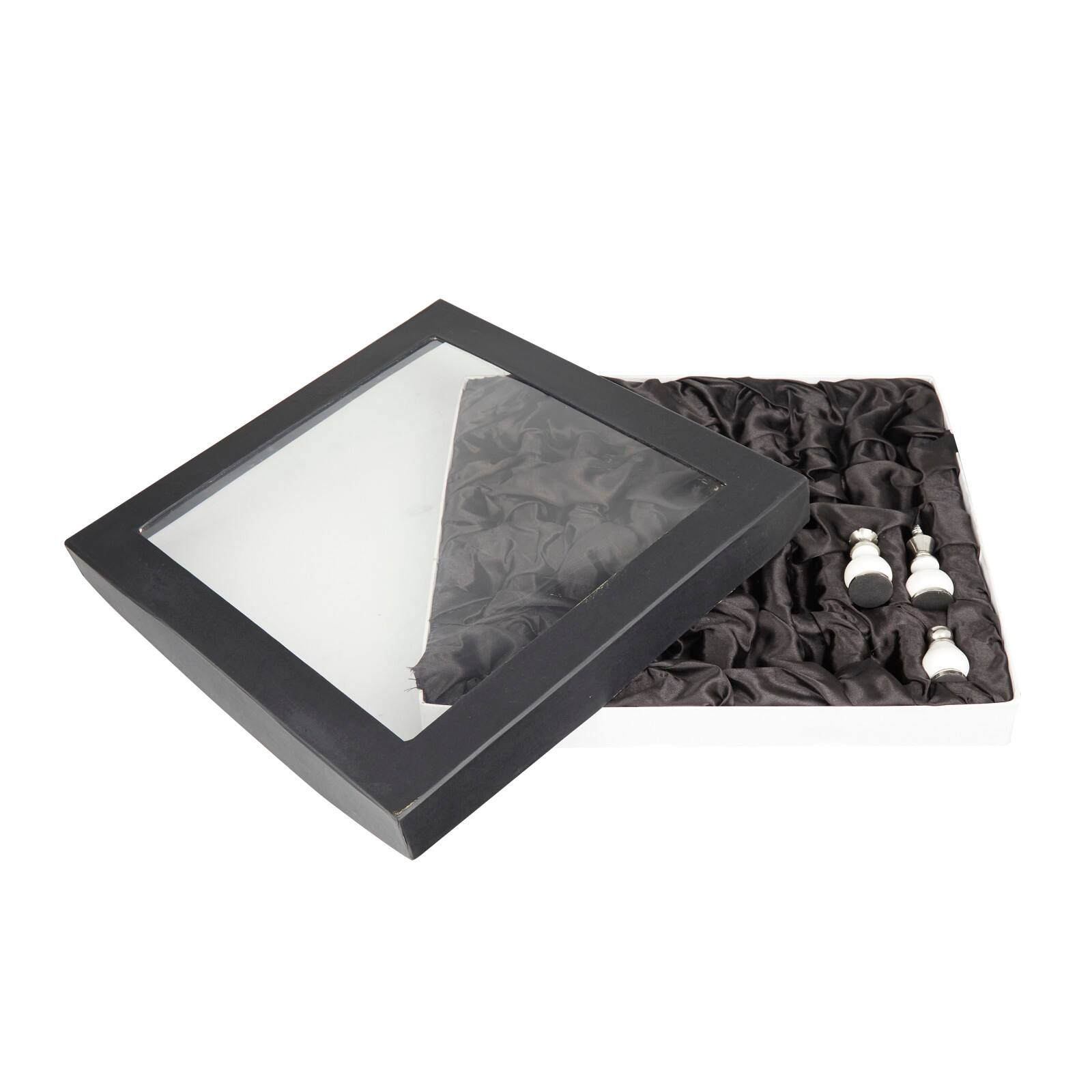 Black Aluminum Contemporary Game Set, 16" x 16" x 4"