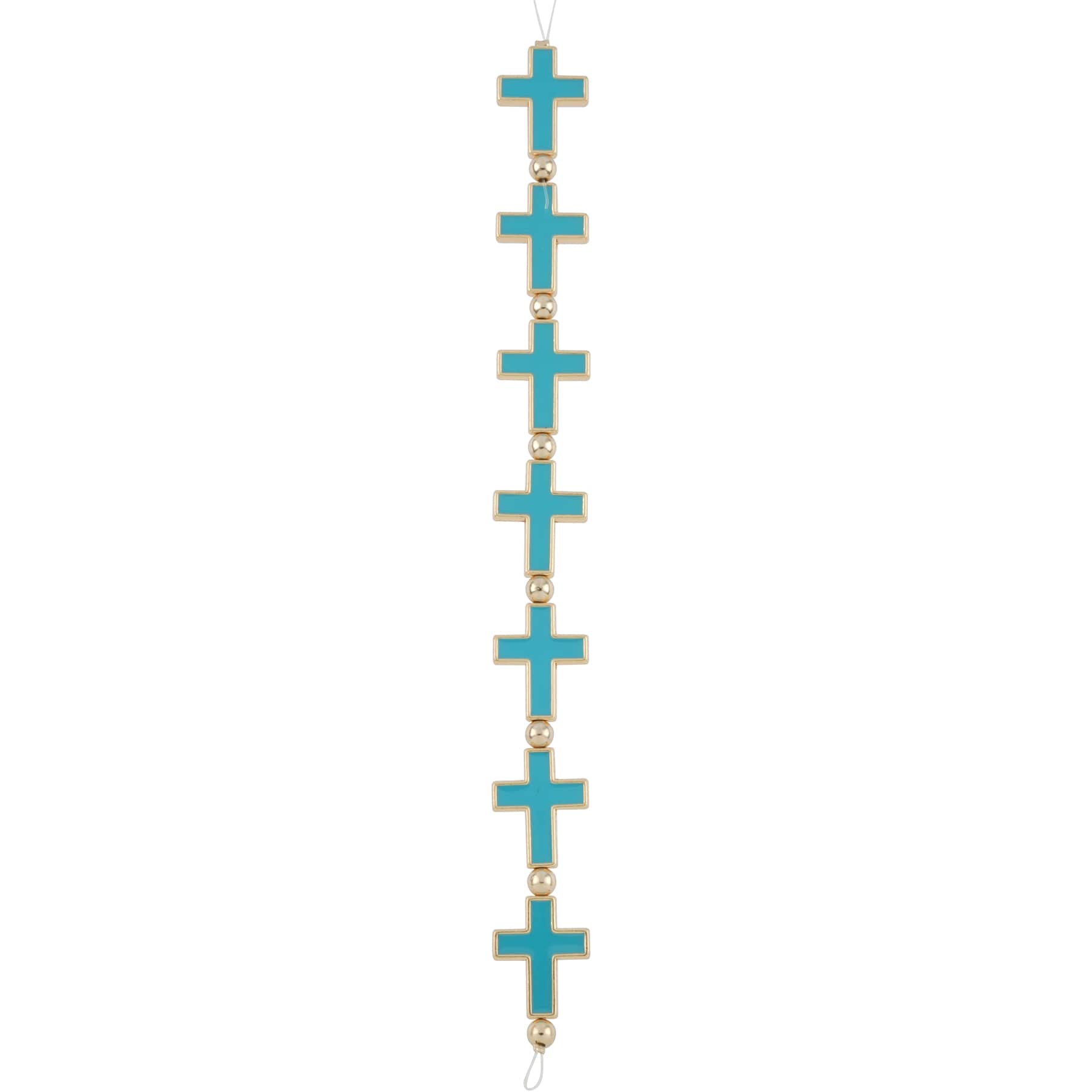 Blue Enamel Metal Cross Beads, 21mm by Bead Landing&#x2122;