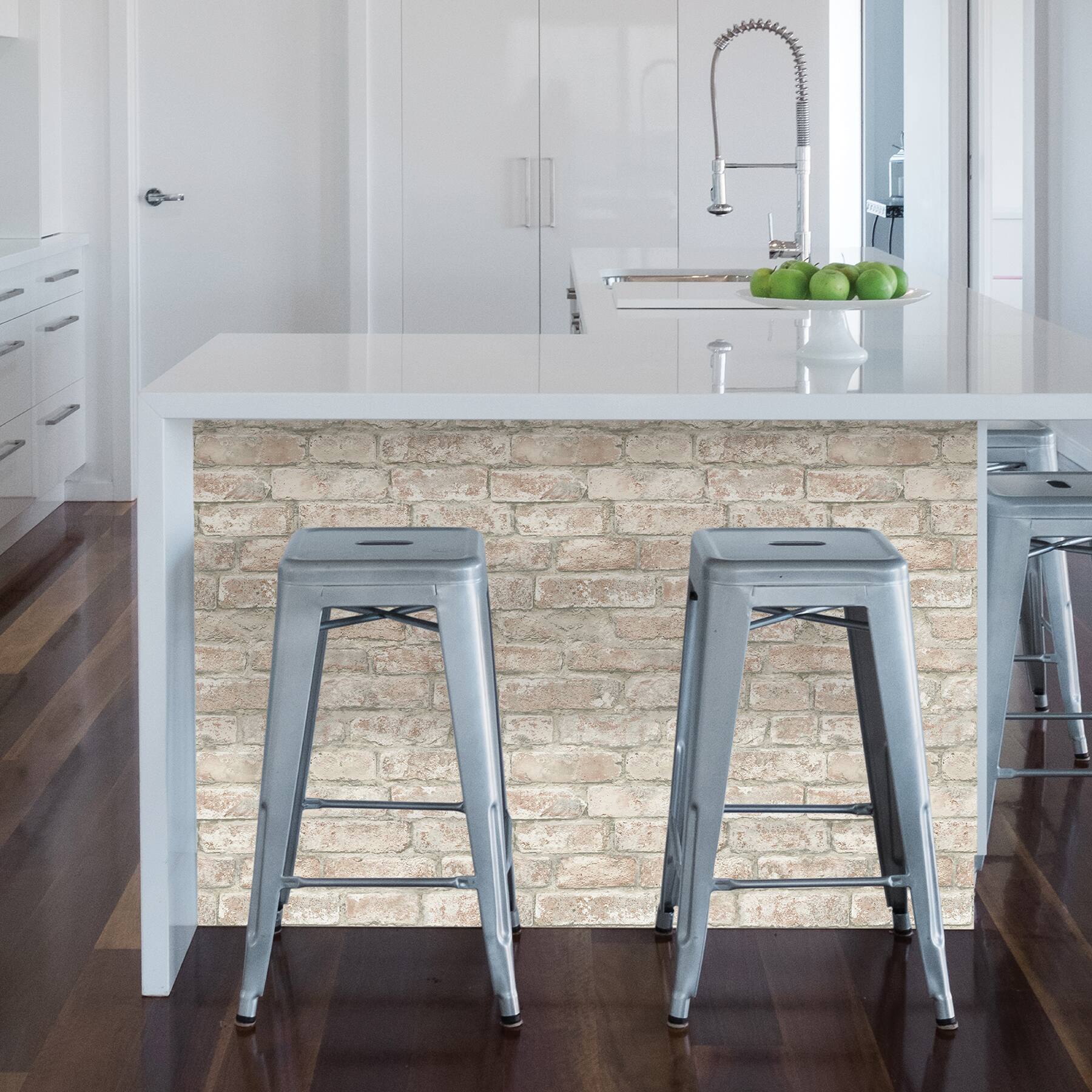 InHome White Washed Denver Brick Peel &#x26; Stick Wallpaper