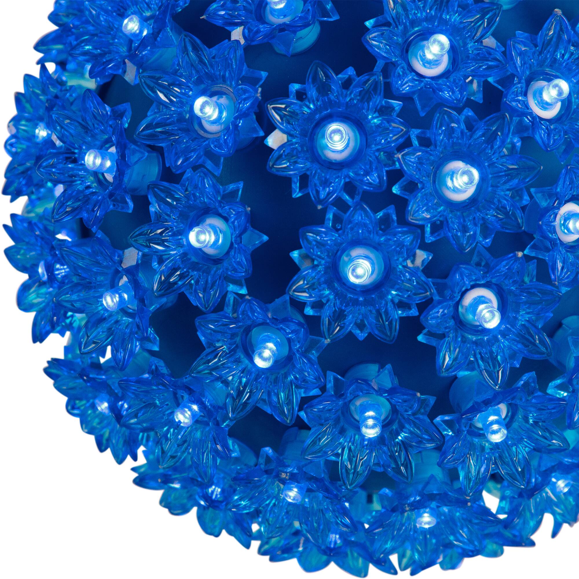 LED Lighted Hanging Starlight Sphere Outdoor Christmas Decoration- 7.5" - Blue Lights