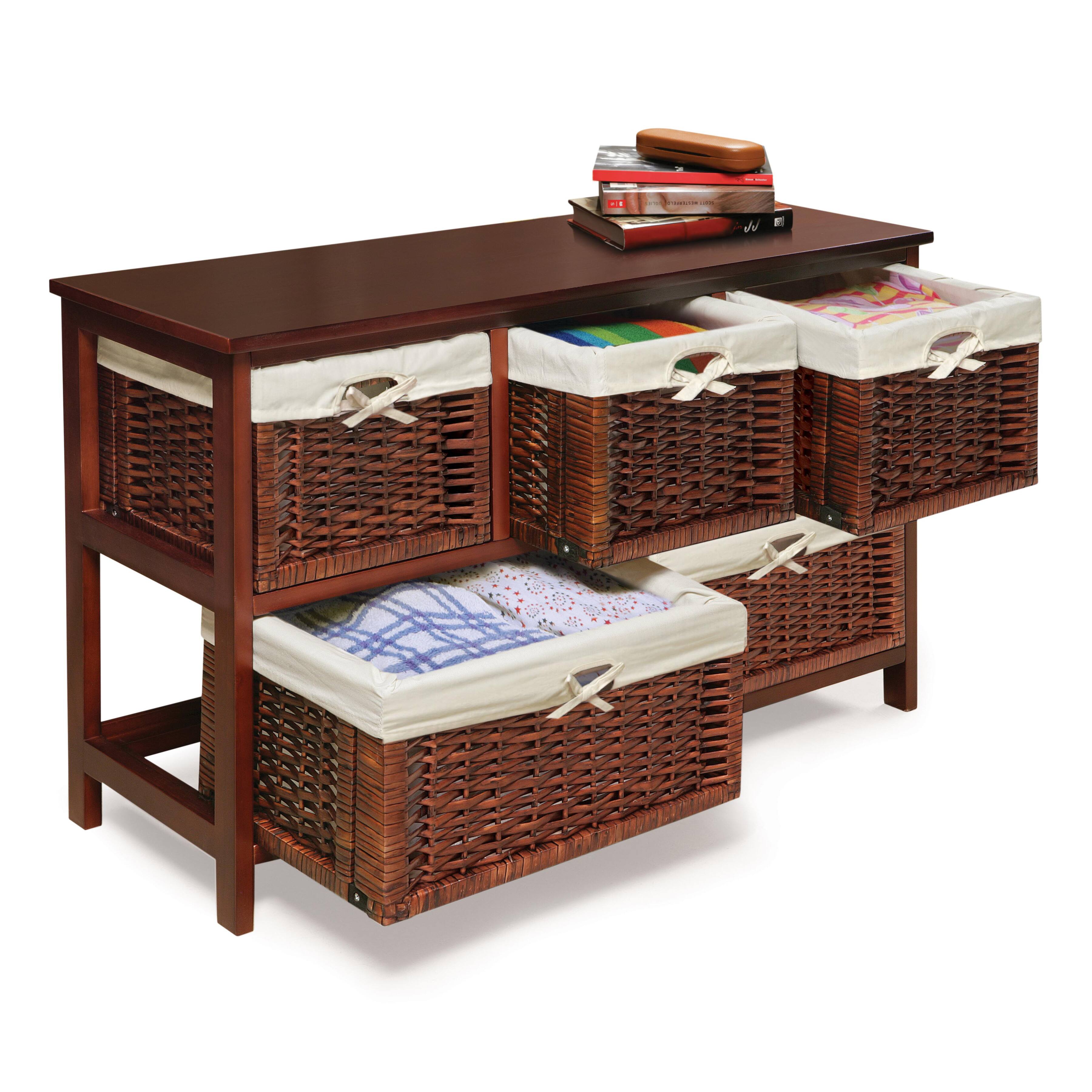 Badger Basket Cherry Five Wicker Basket Storage Unit