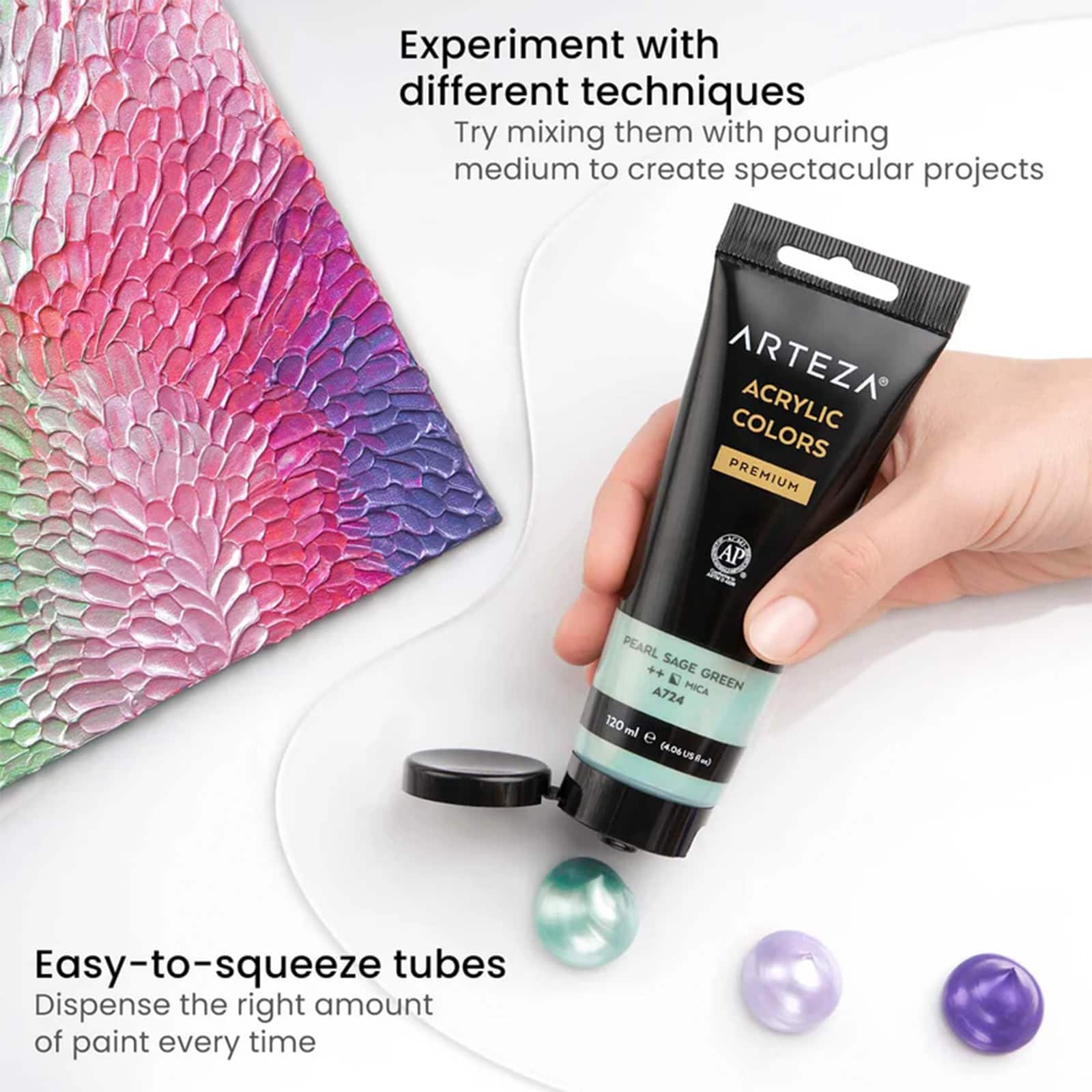 Arteza&#xAE; Vibrant Essentials Metallic Acrylic Paint Set