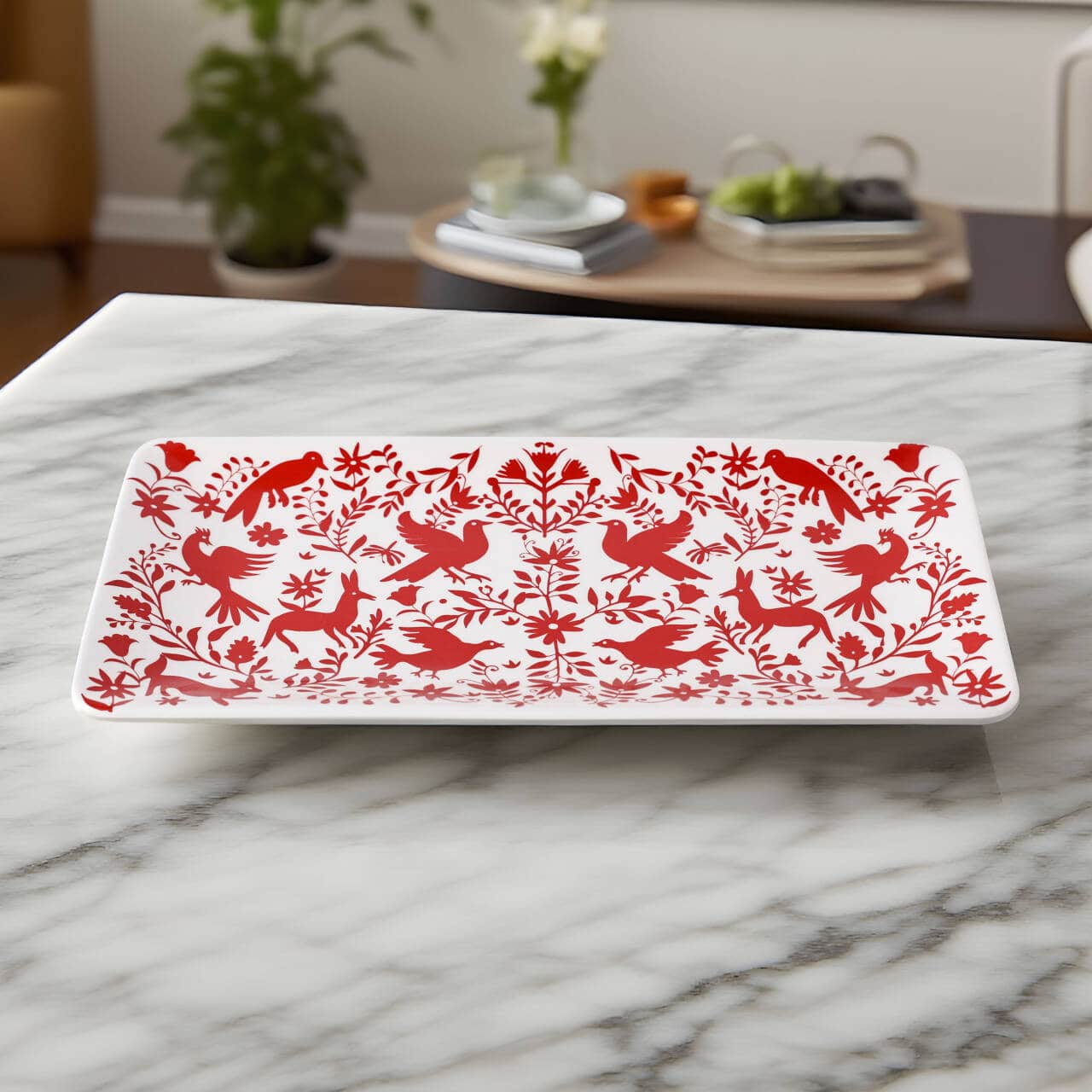 14" x 7" Red Ceramic Plate by Ashland®