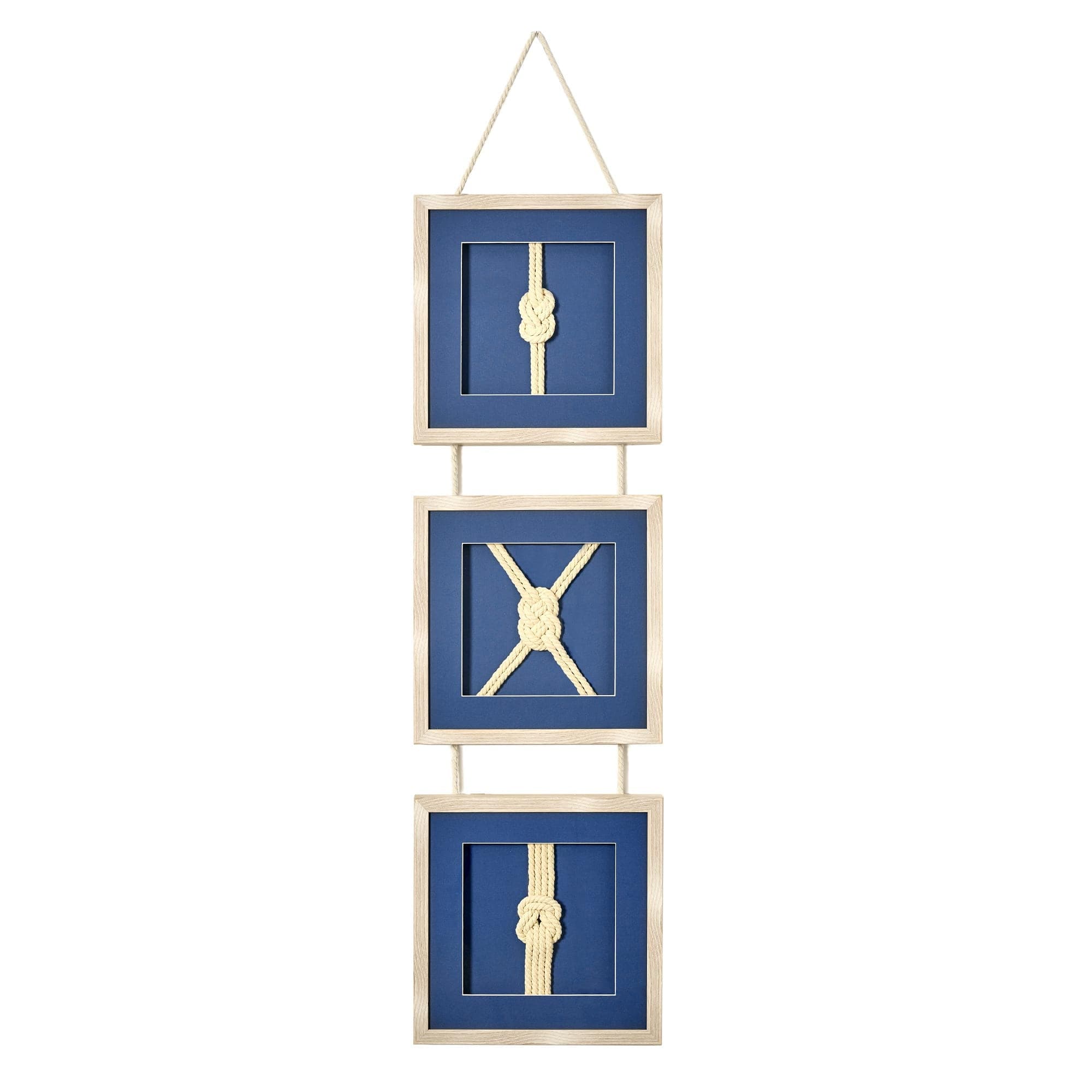 American Art Decor Naut Shore Framed Nautical Knots Vertical Wall Decor Set - 53&#x22; x 13&#x22;
