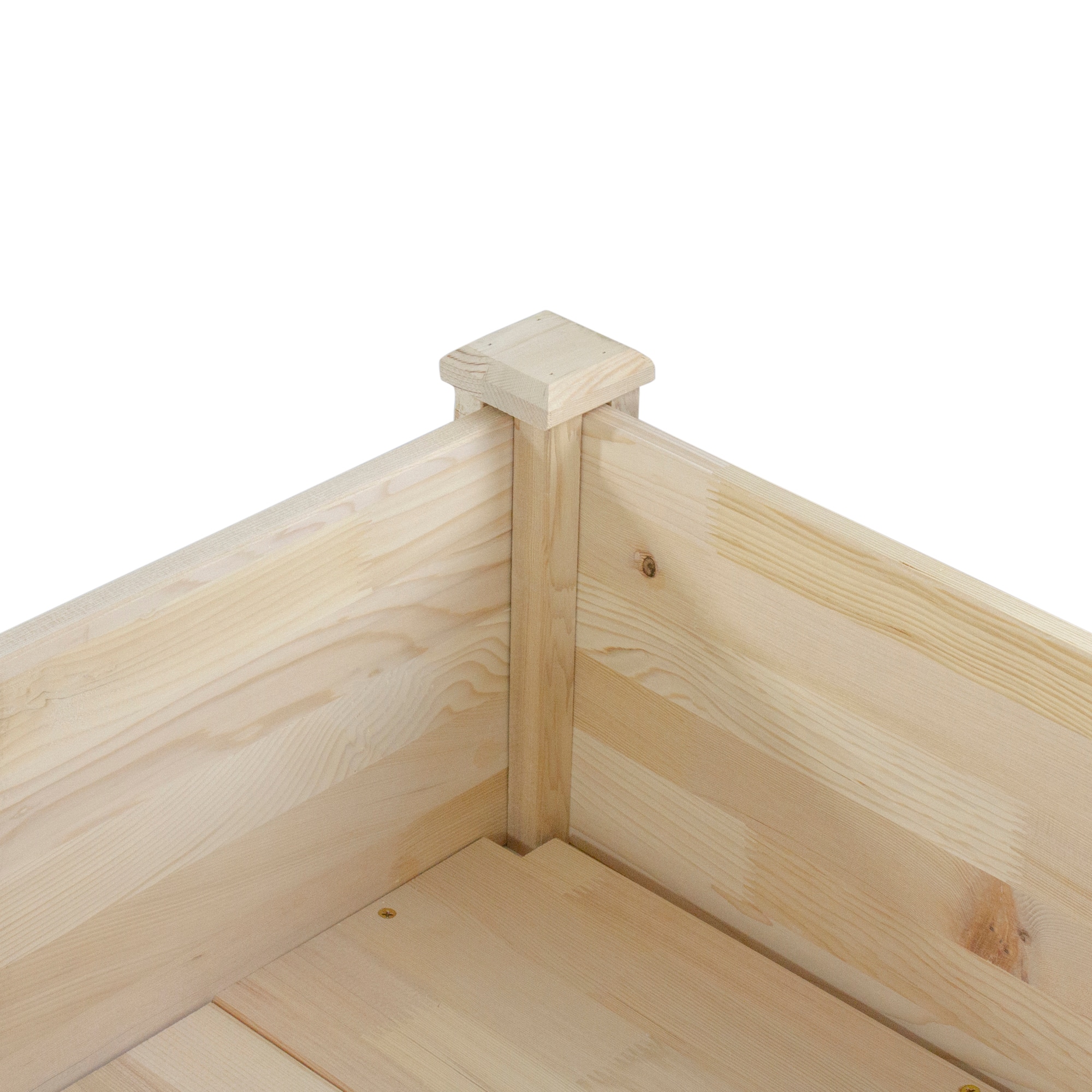 4ft. Natural Wood Raised Garden Bed Planter Box With Liner