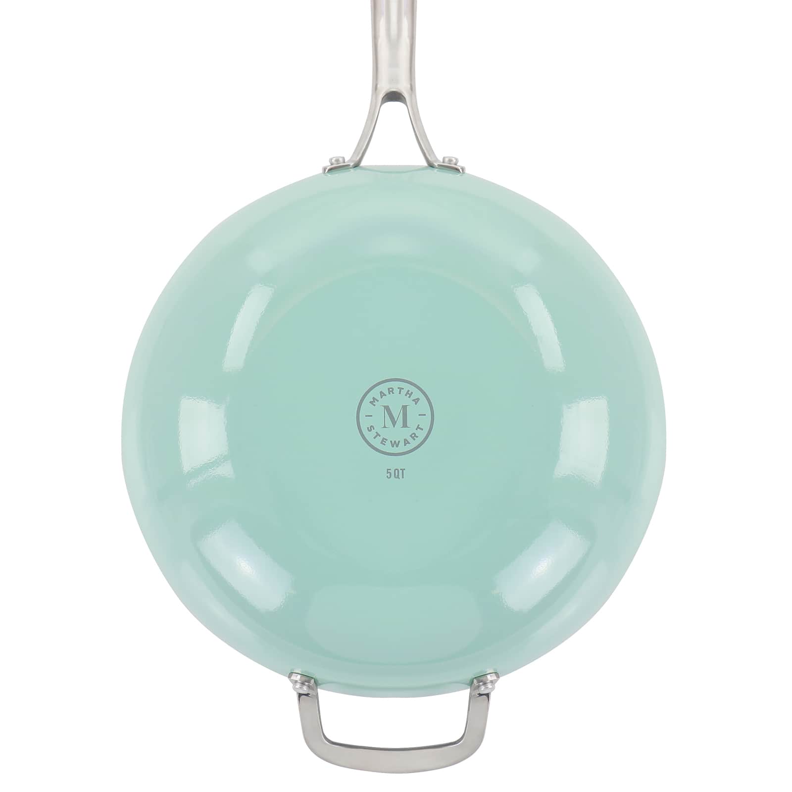 Martha Stewart 12" Turquoise Aluminum Nonstick Essential Pan With Lid