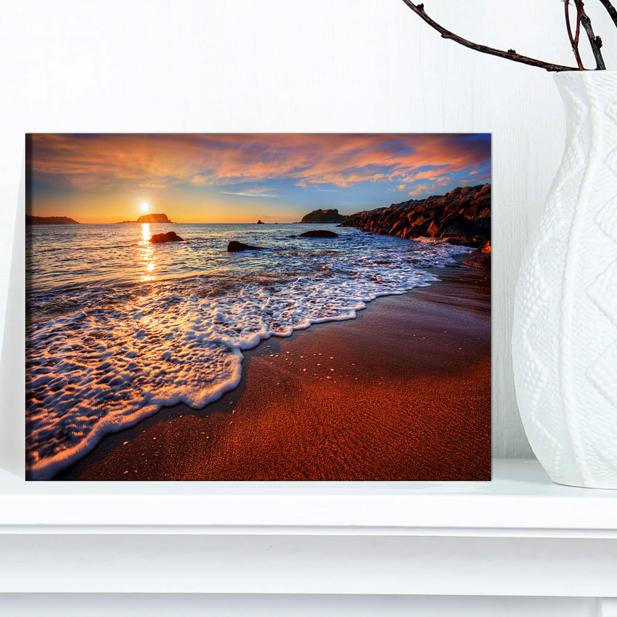 Designart - Stunning Ocean Beach at Sunset