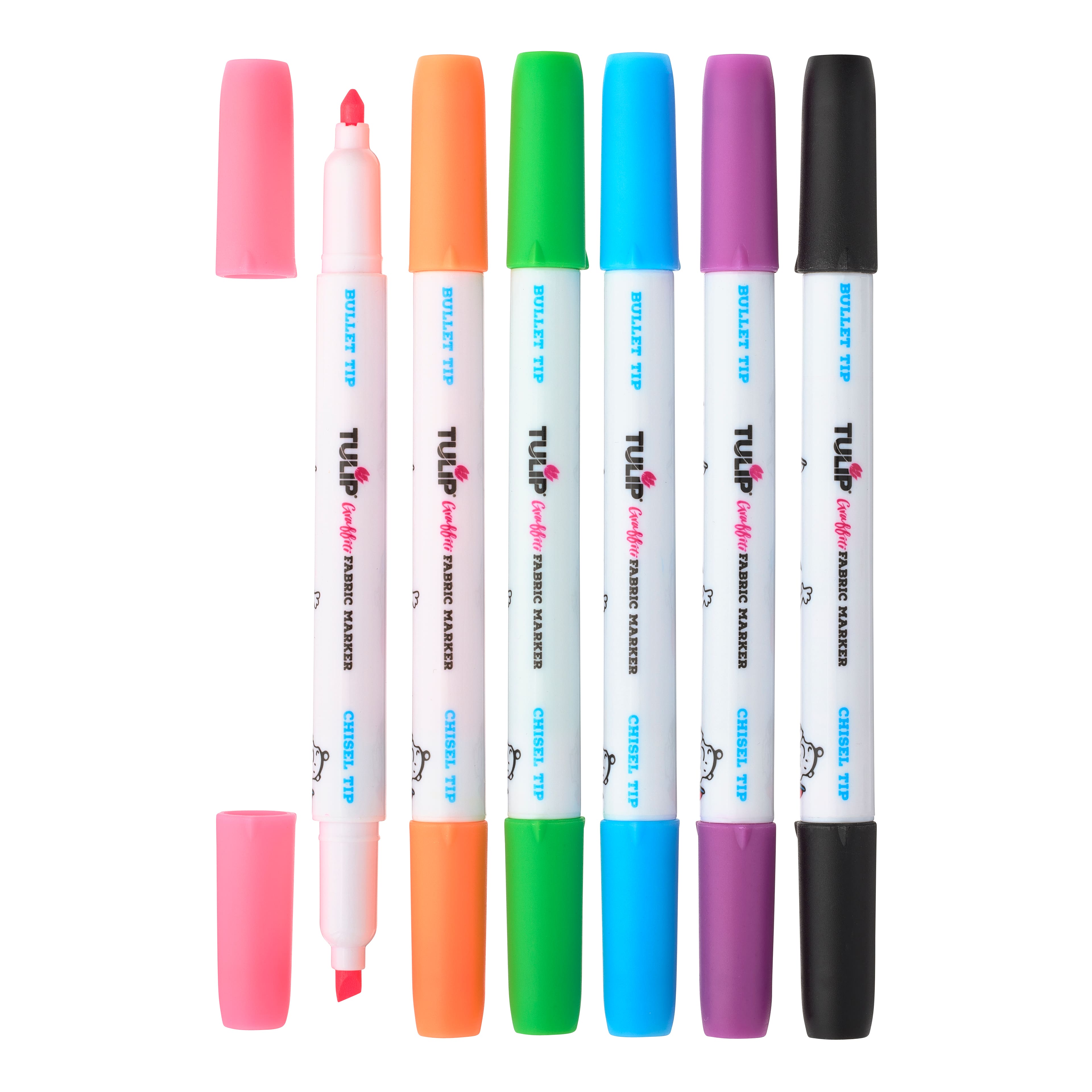 12 Pack: 6 ct. (72 total) Tulip® Graffiti Fabric Markers™ Neon