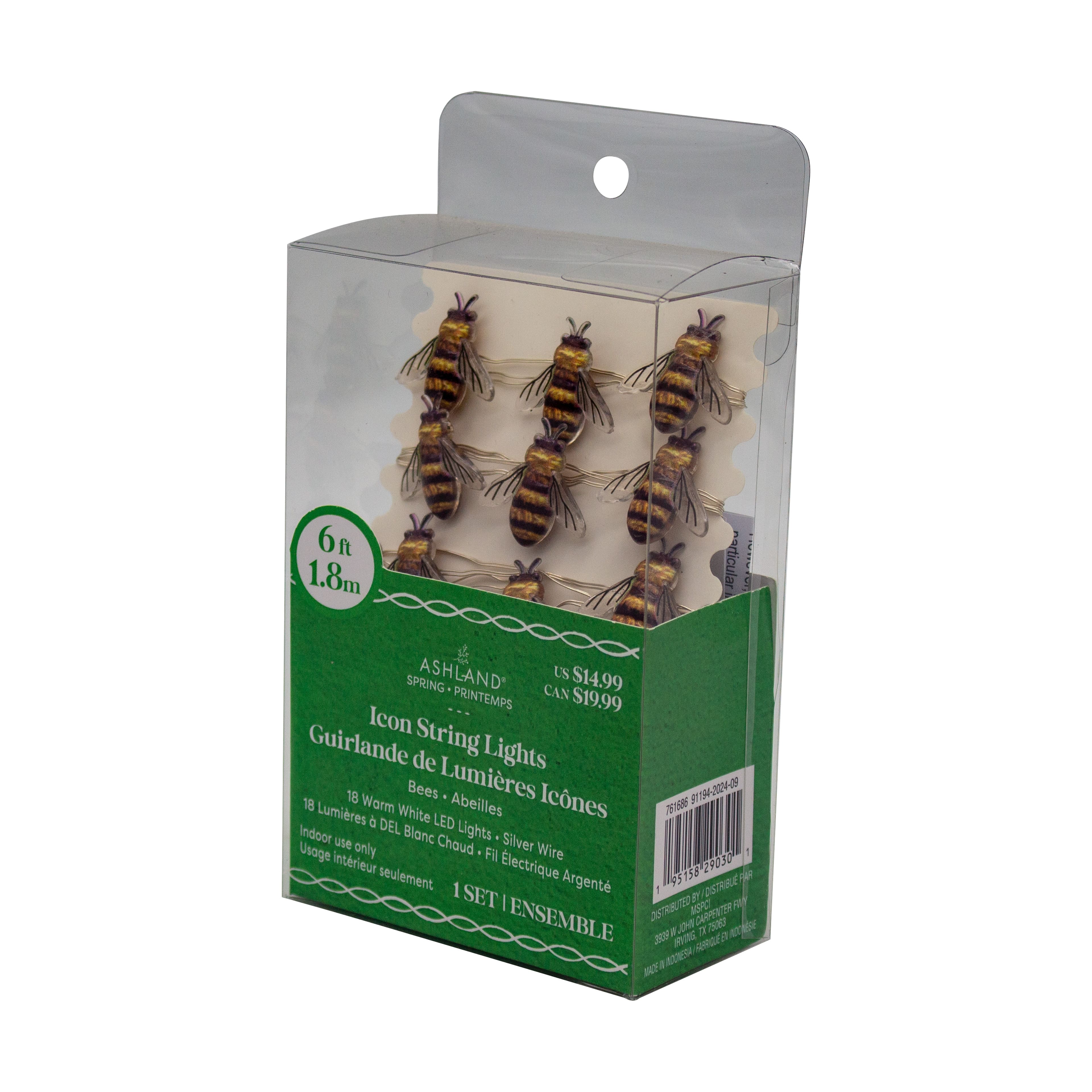 18ct. Bee Icon Warm White LED String Lights by Ashland&#xAE;